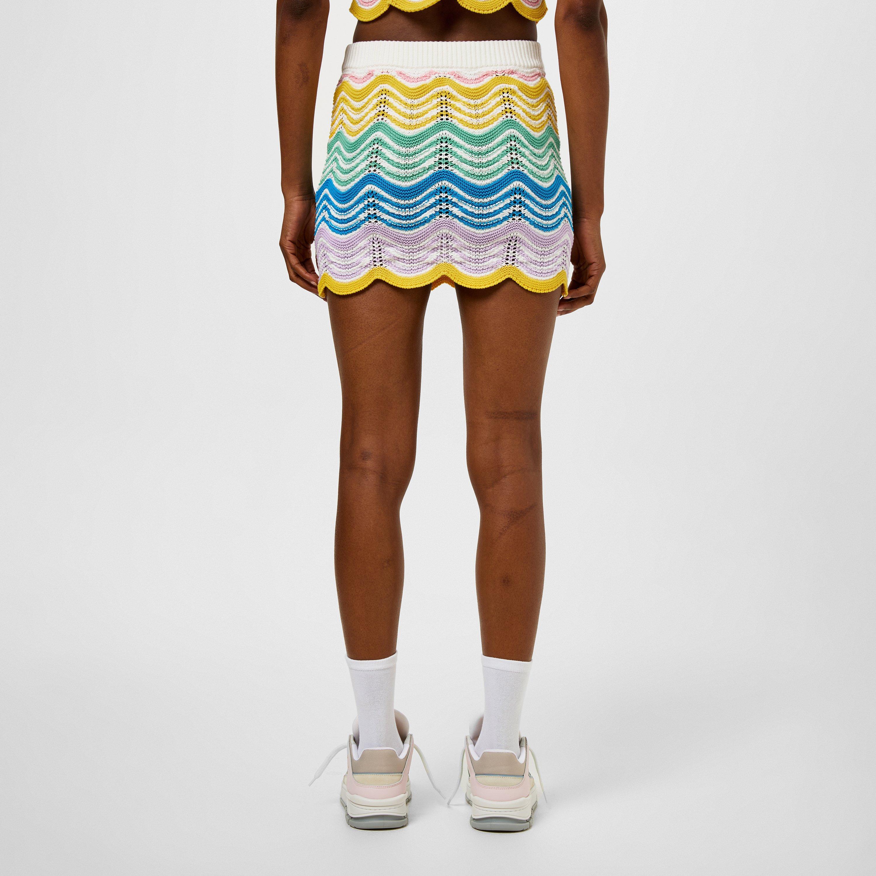 Gradient Wave - Casablanca - Women's Wave Crochet Mini Skirt - 3