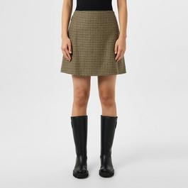 Moncler Check Wool Blend Miniskirt