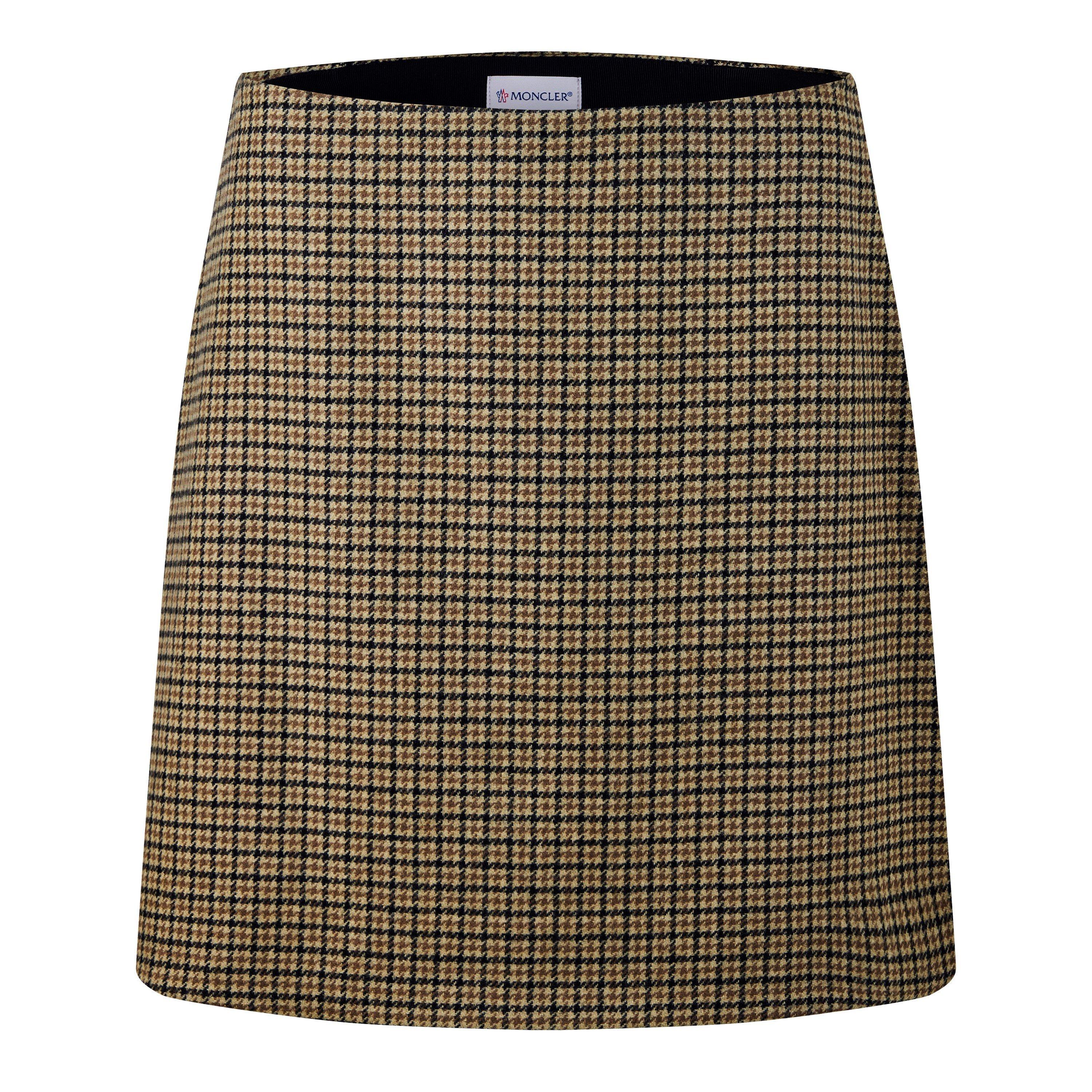 Beige F22 - Moncler - Check Wool Blend Miniskirt - 5