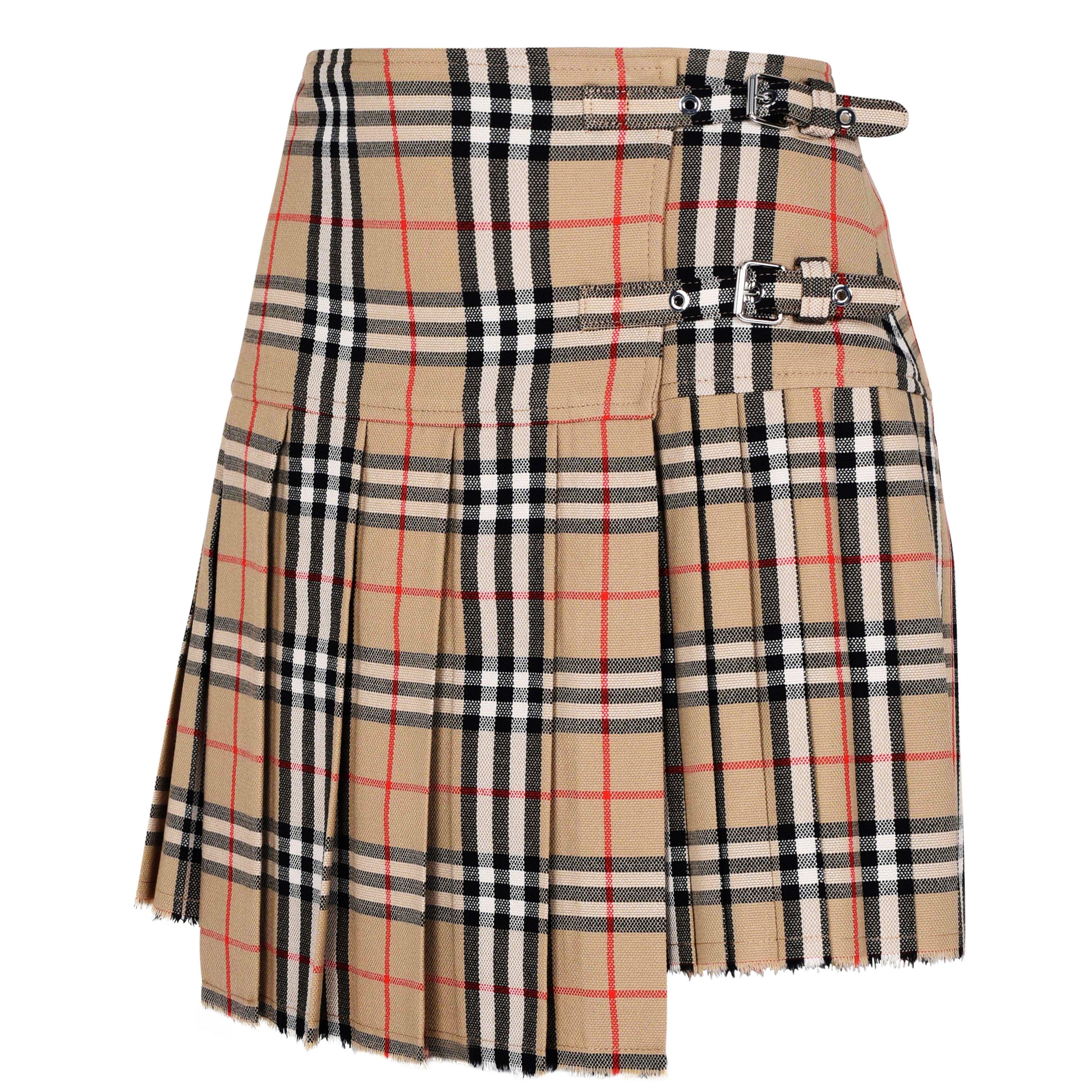 Arc Beige A7028 - Burberry - Women's Check Wool Zoe Mini Skirt - 1