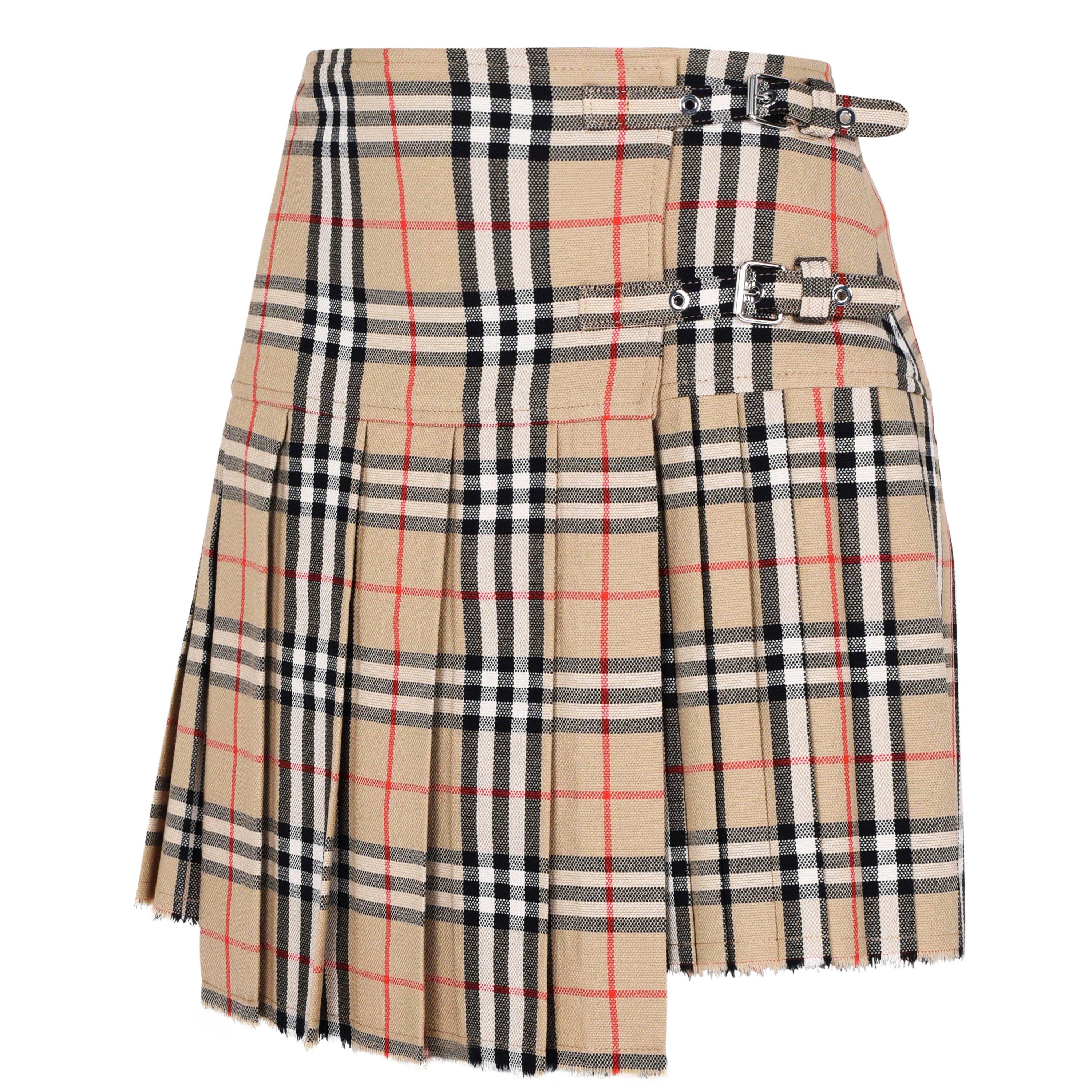 Arc Beige A7028 - Burberry - Women's Check Wool Zoe Mini Skirt - 7