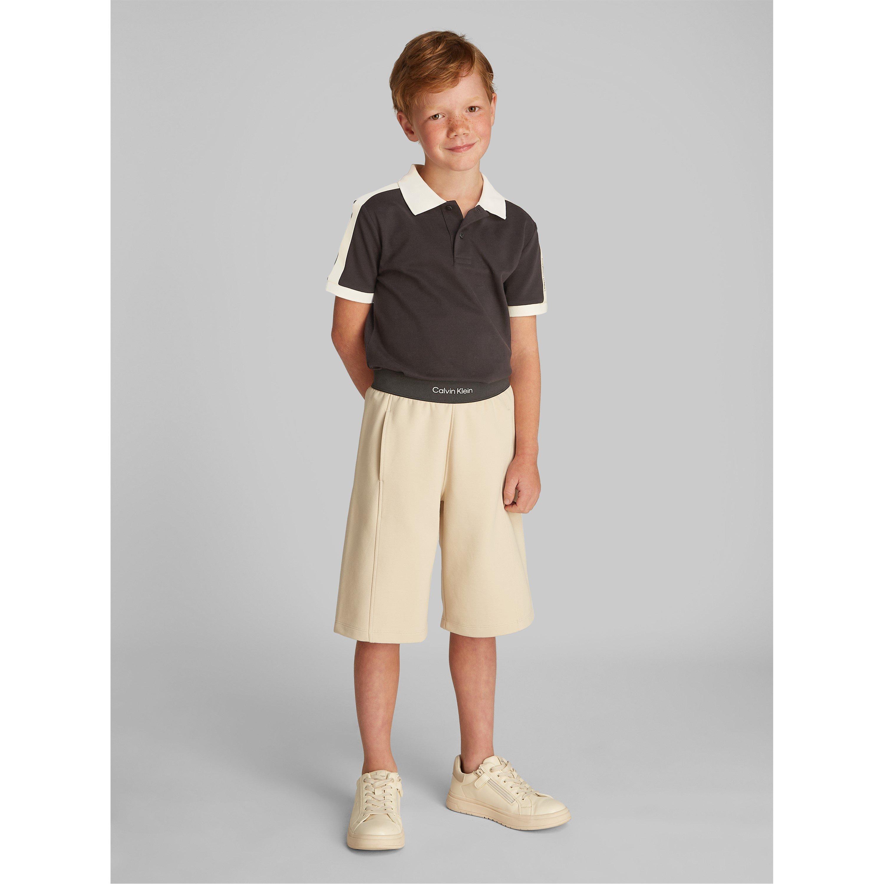 Calvin Klein Jeans Kids' Short-Sleeve Polo Shirt - CK Black BEH - Size 8Y