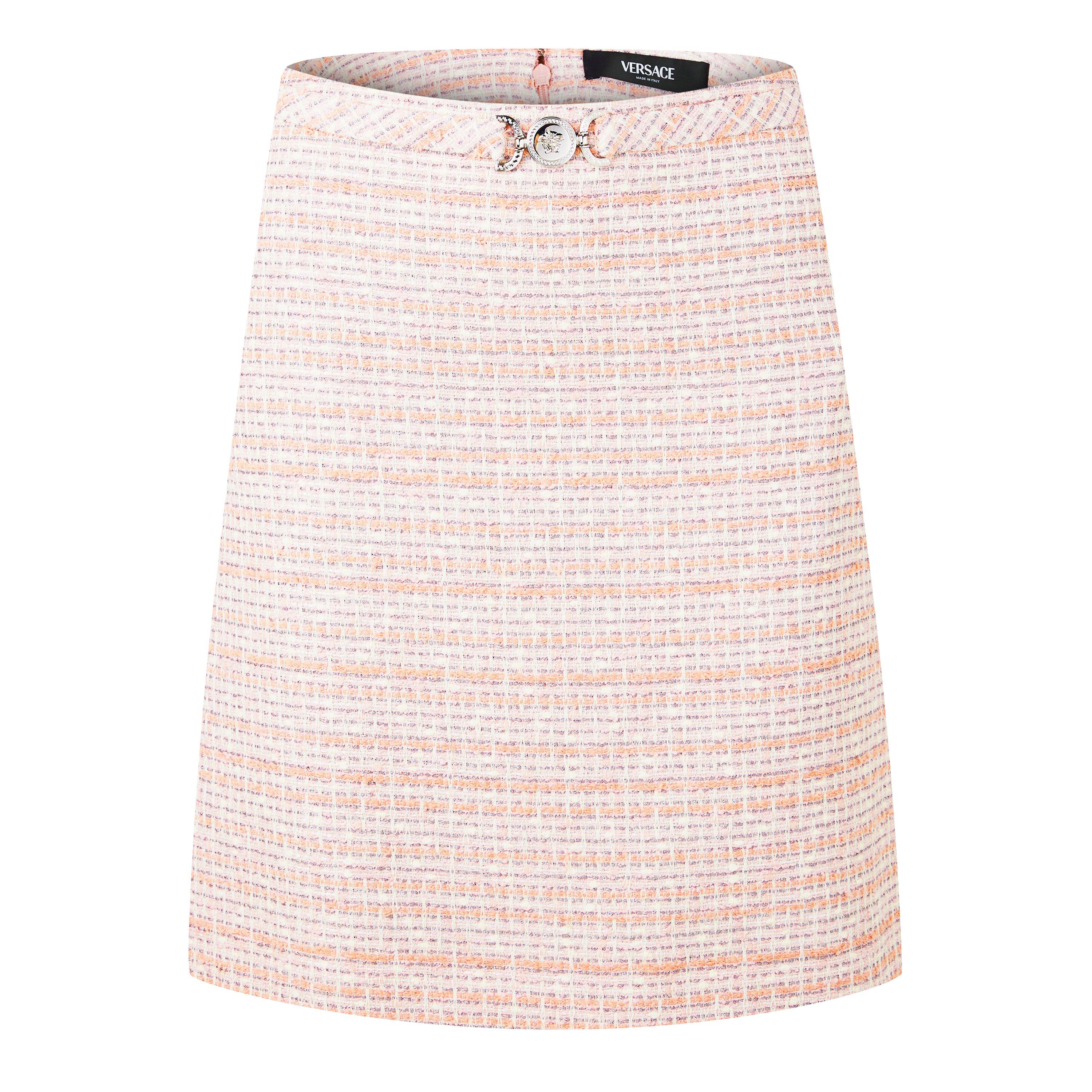 Dsty Rose/Ivory - Versace - A-Line Tweed Mini Skirt - 5