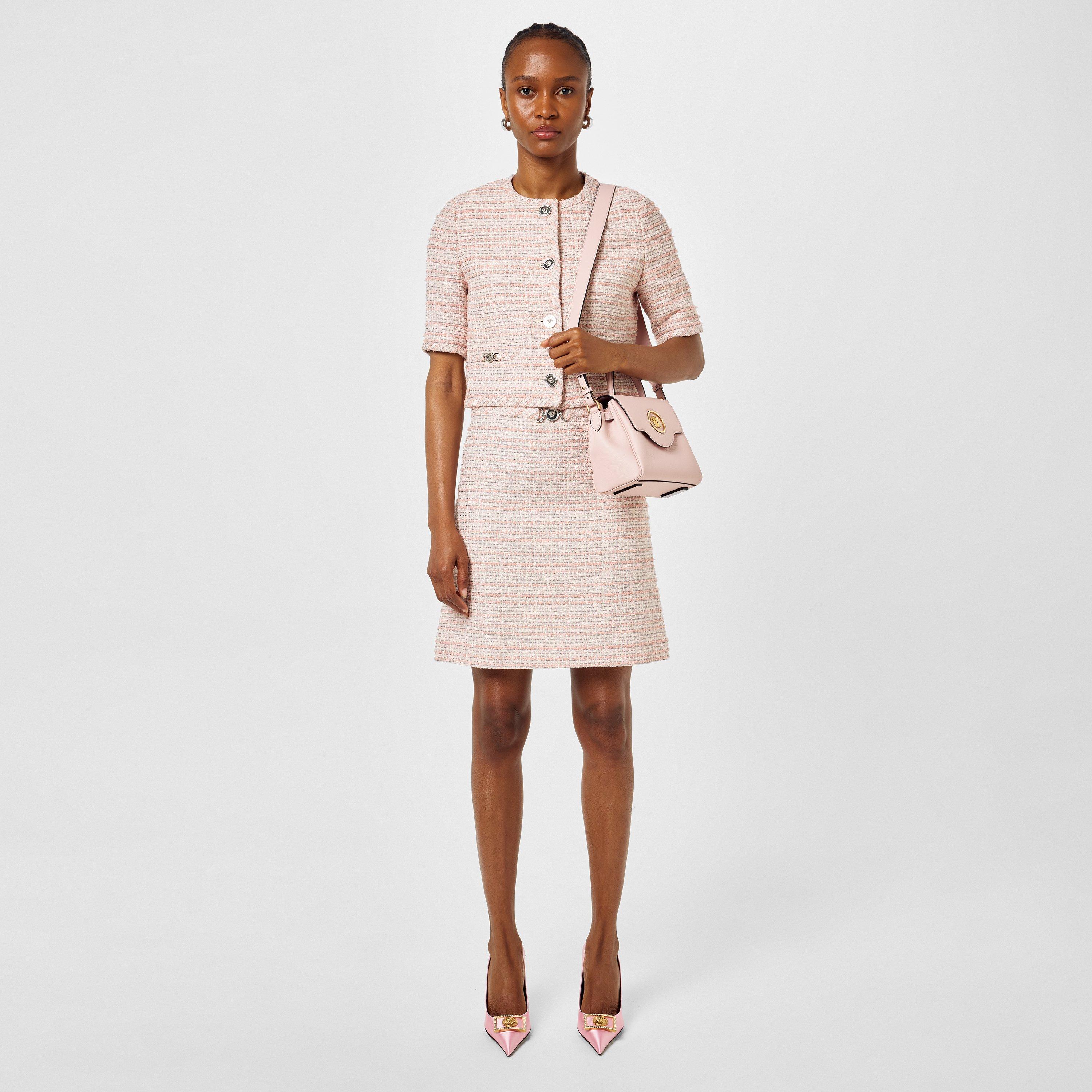 Dsty Rose/Ivory - Versace - A-Line Tweed Mini Skirt - 4