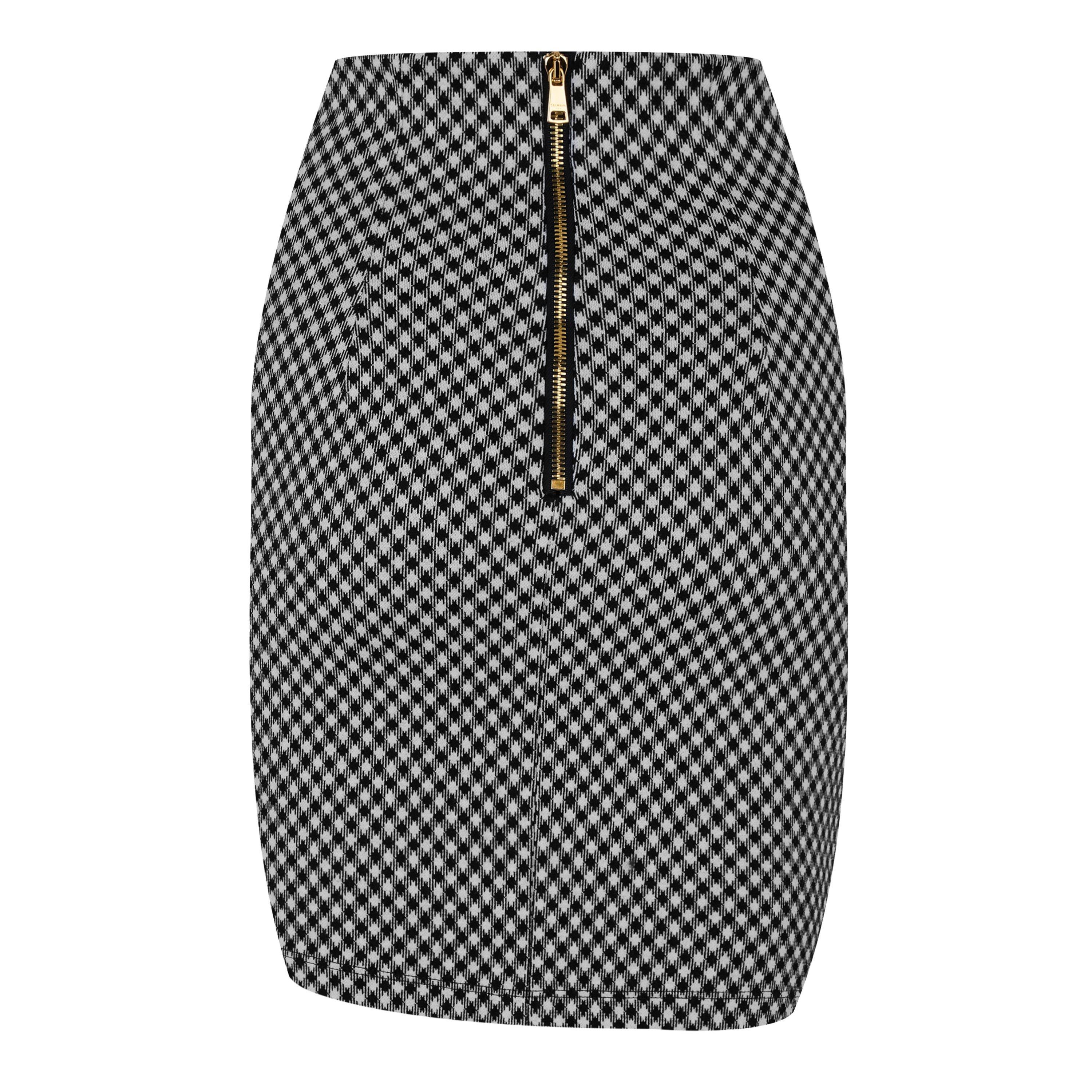 NOIR/BLANC - Balmain - Ruched Crosshatch Midi Skirt - 5
