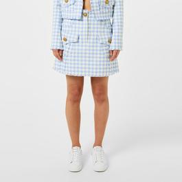 Balmain Gingham Miniskirt