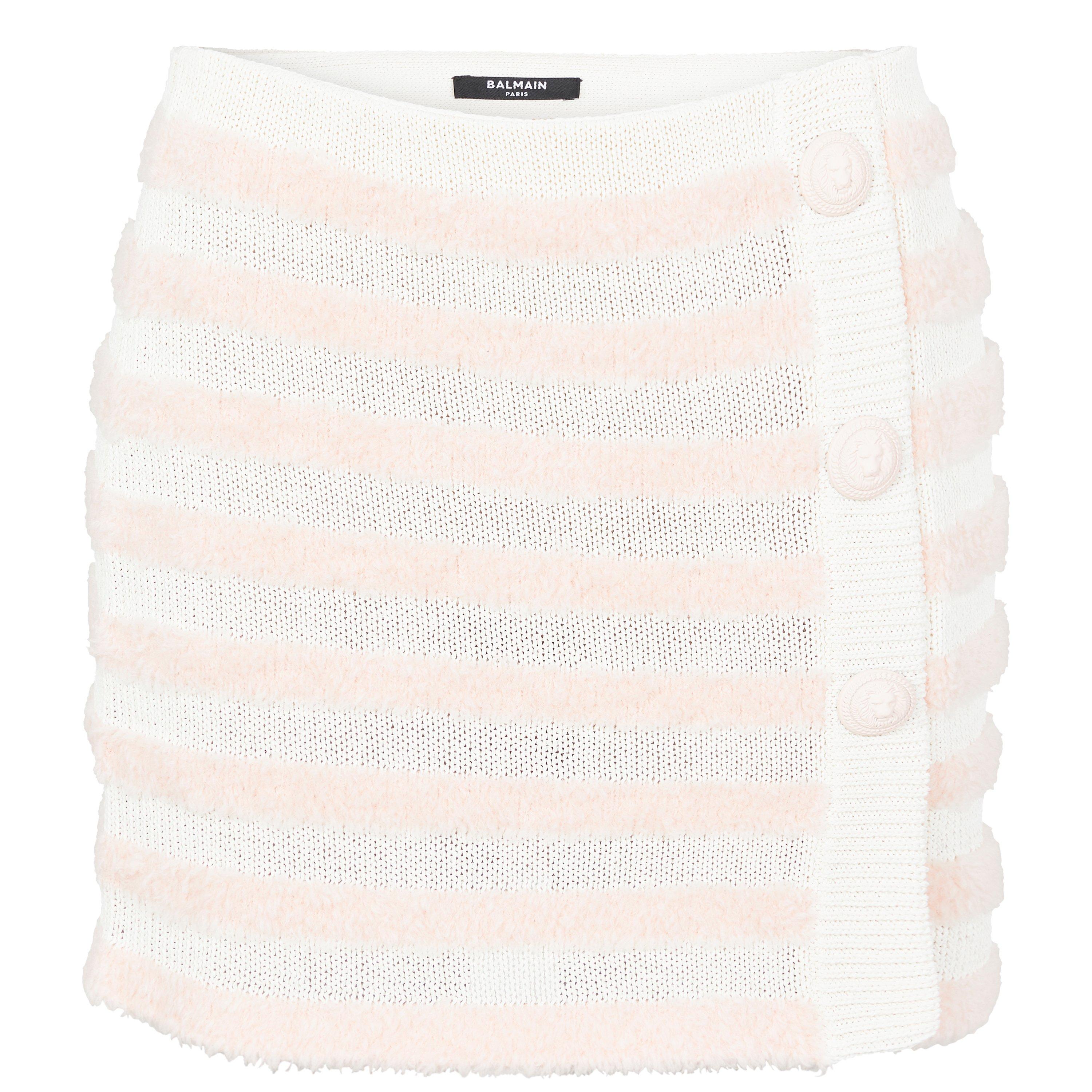 Blanc/Rose GKX - Balmain - Striped Knitted Skirt - 5
