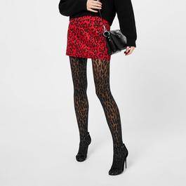 Dolce and Gabbana Leopard Print Brocade Mini Skirt