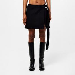 Ami Paris Mini Belted Skirt With Slit