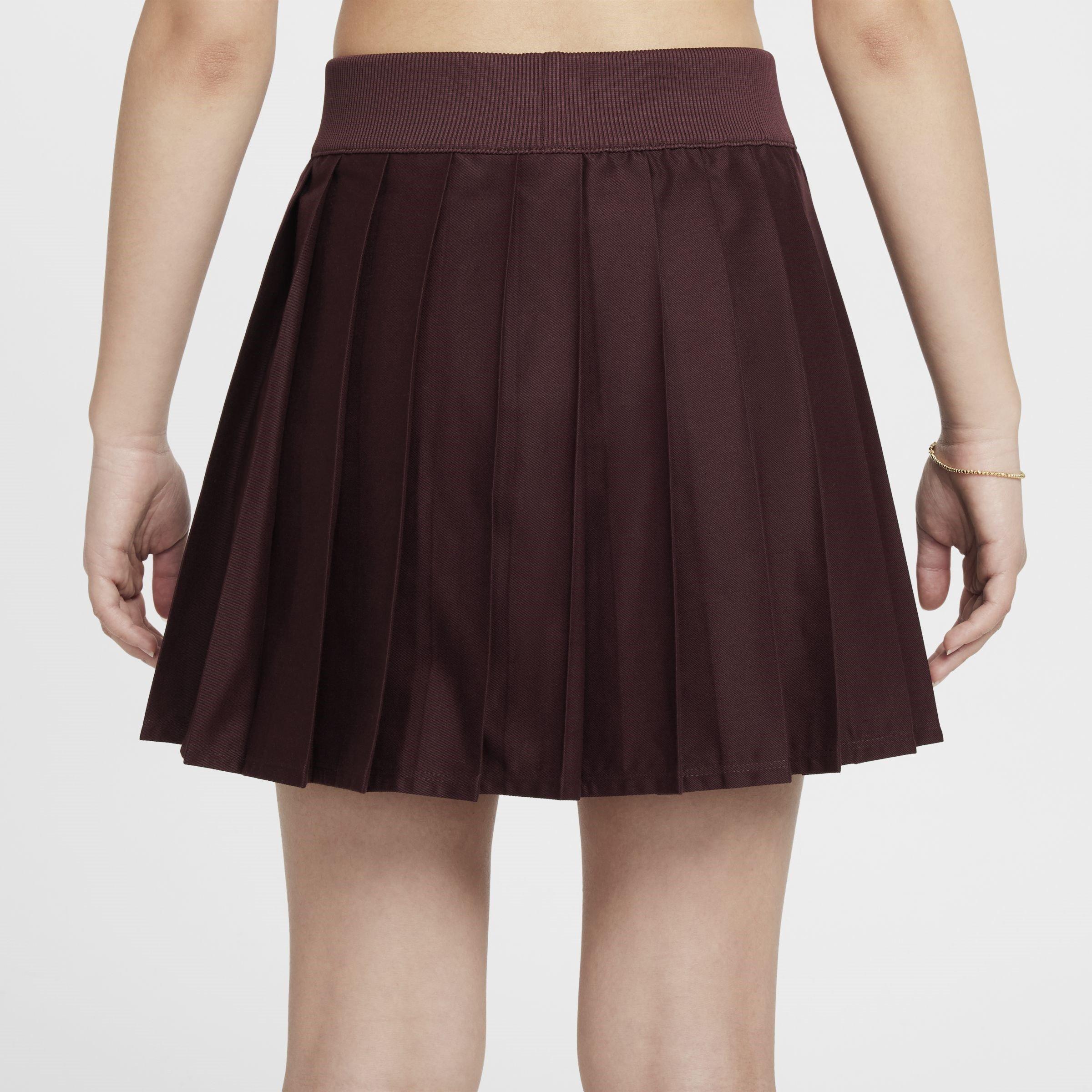 Burgundy/Punch - Nike - Sportswear Junior Girls Pleated Skirt - 2
