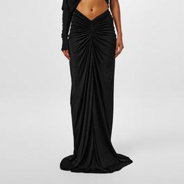 Saint Laurent Ruched Maxi Skirt