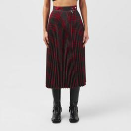 Burberry Pleated Check Skirt