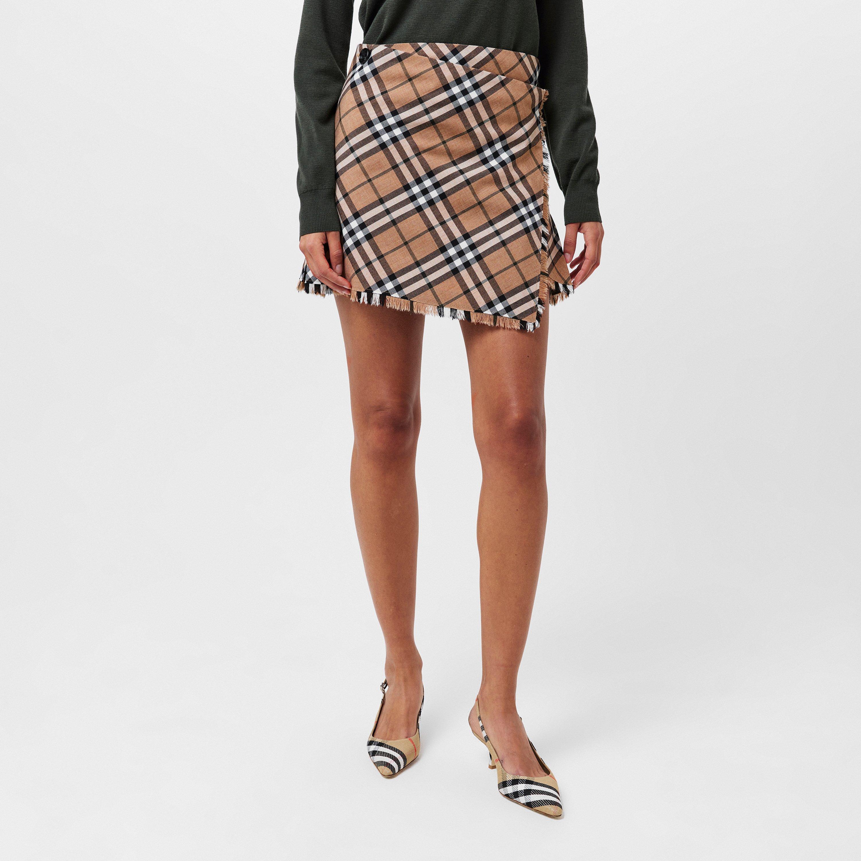 Linden - Burberry - Check Wool Blend Mini Kilt - 3