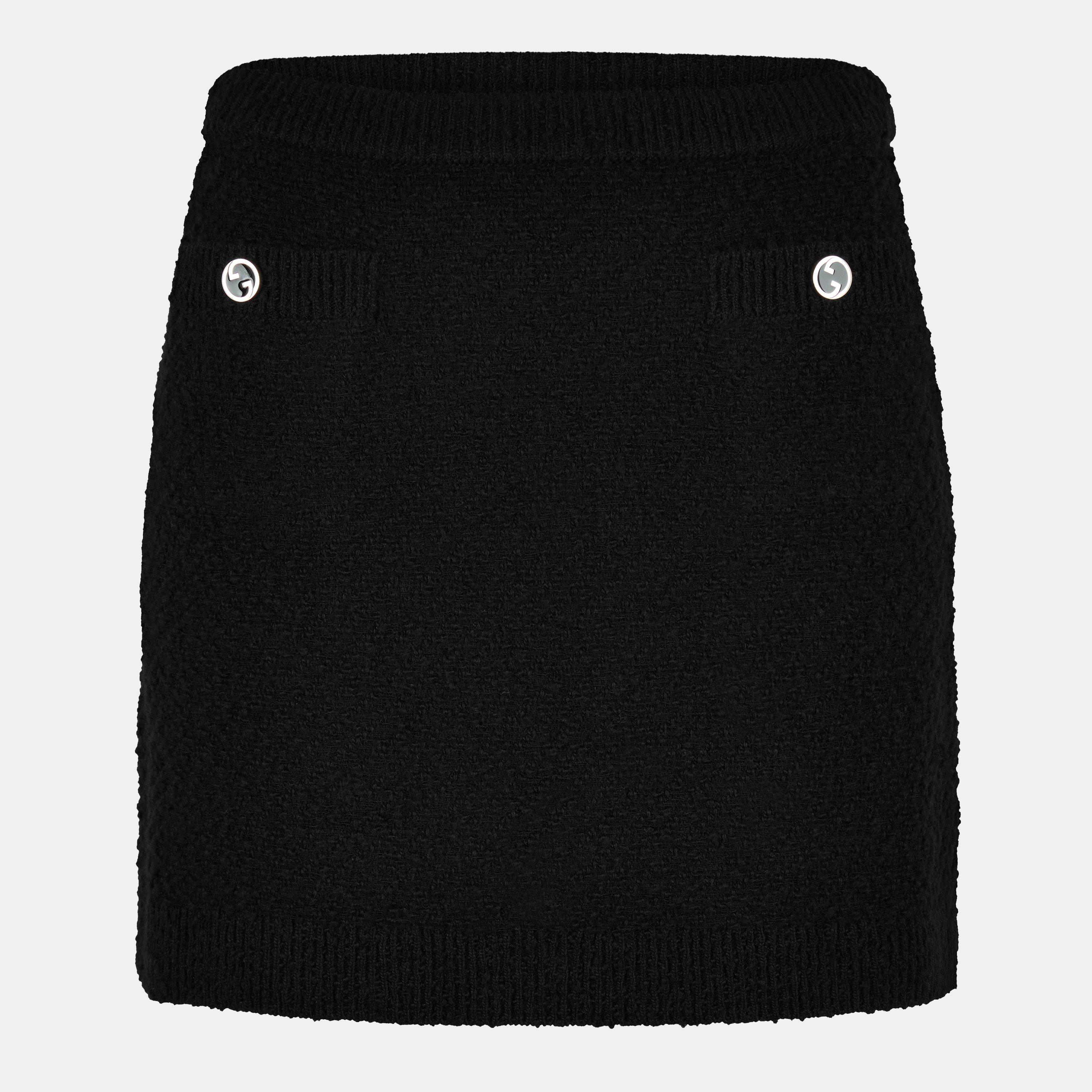 Black - Gucci - Women's Wool Knit Mini Skirt - 1