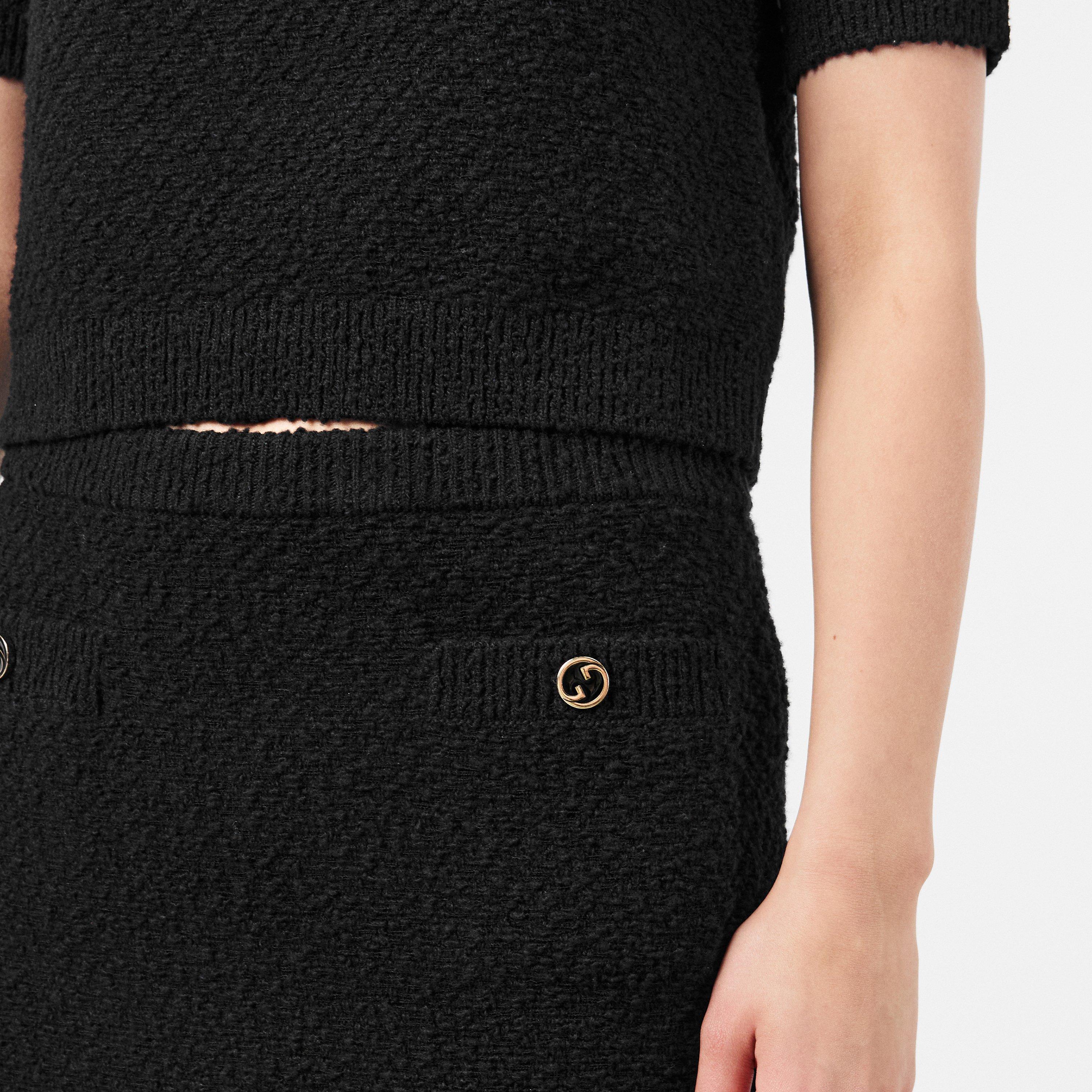 Black - Gucci - Women's Wool Knit Mini Skirt - 5