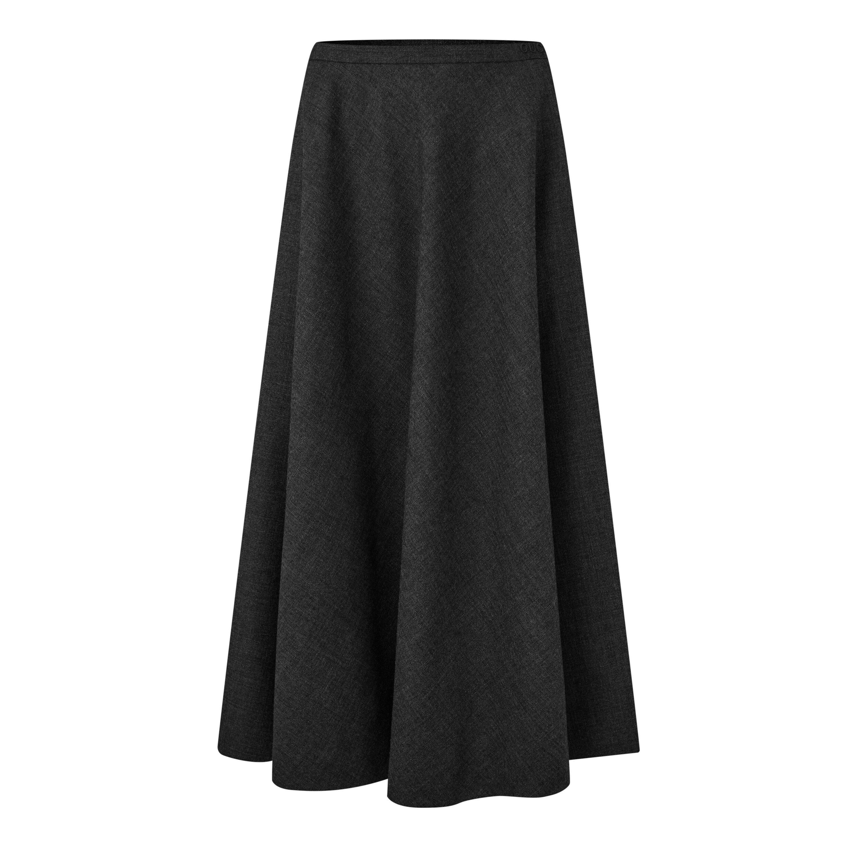 Medium Grey/Mix - Gucci - Women's Plain Wool Midi Skirt - 1