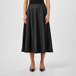 Gucci WomenS Plain Wool Midi Skirt