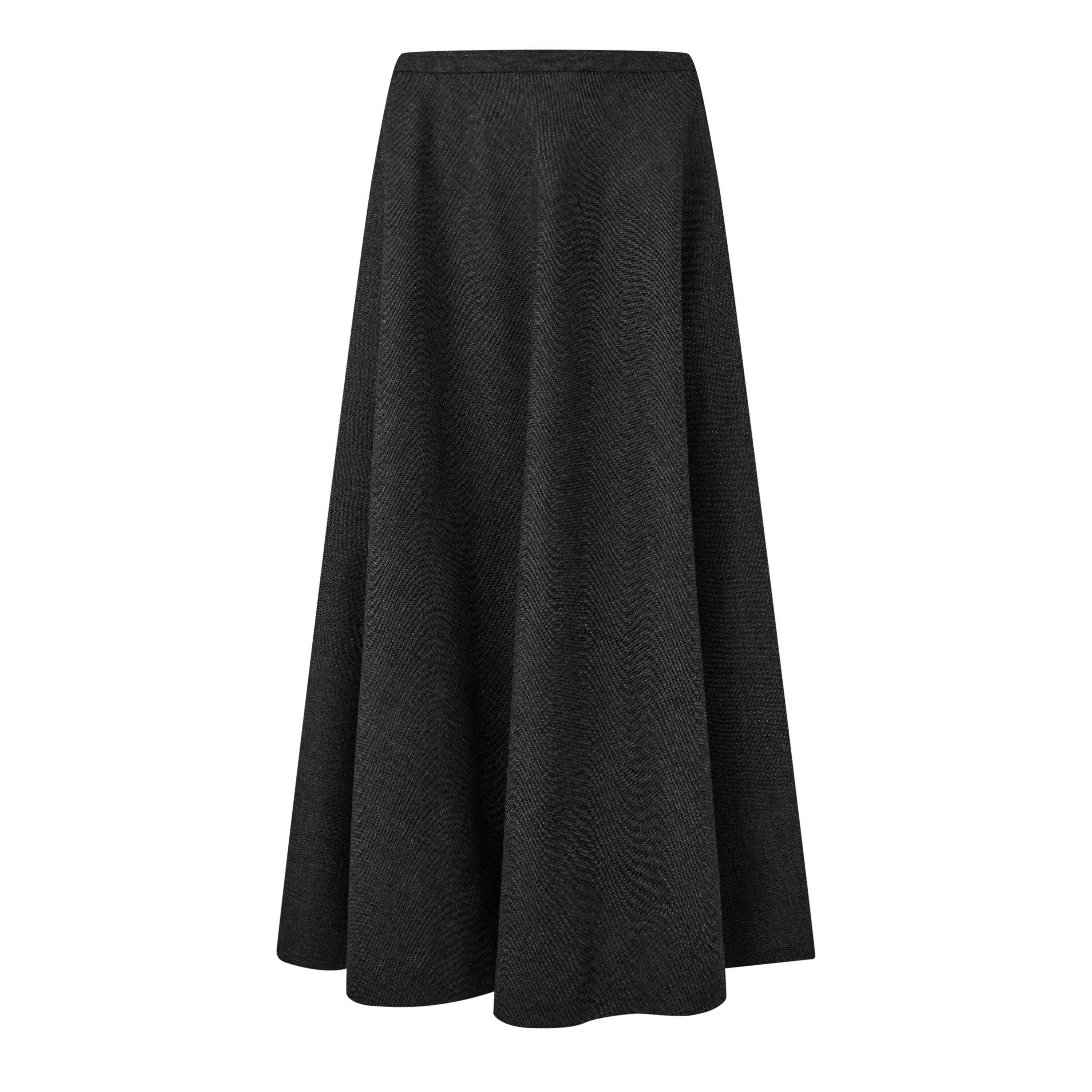 Medium Grey/Mix - Gucci - Women's Plain Wool Midi Skirt - 2