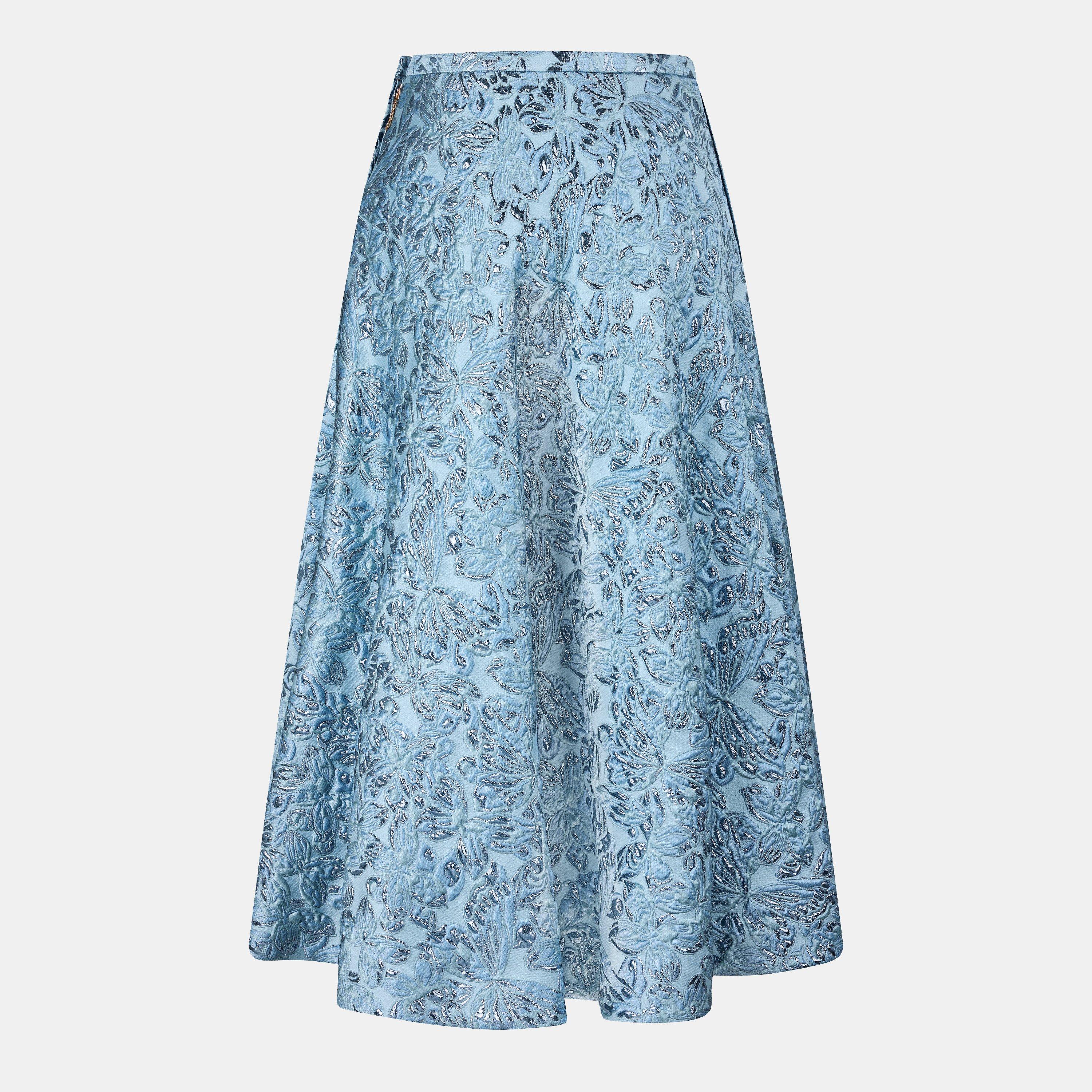 Glossy Sky - Gucci - Lamé Butterflies Brocade Skirt. - 2