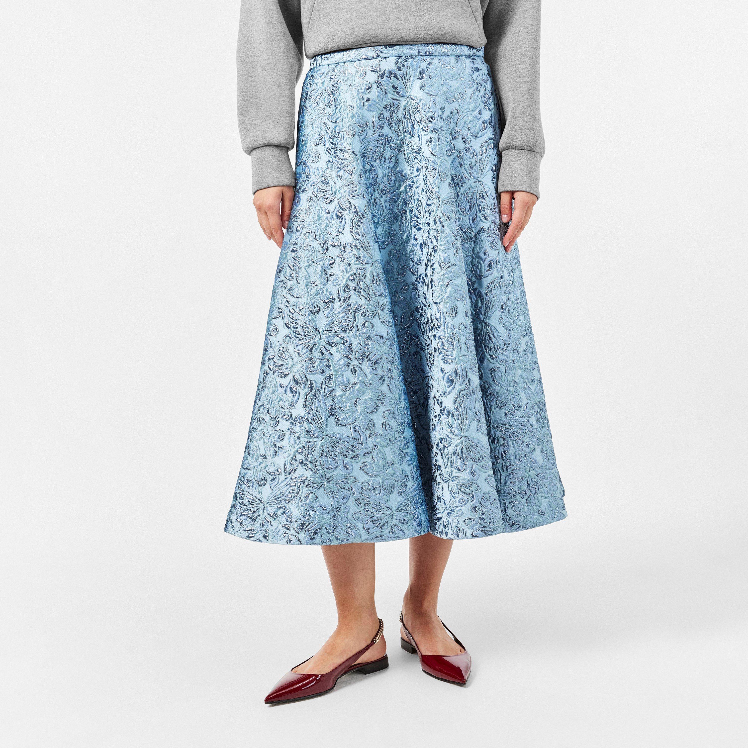 Glossy Sky - Gucci - Lamé Butterflies Brocade Skirt. - 3