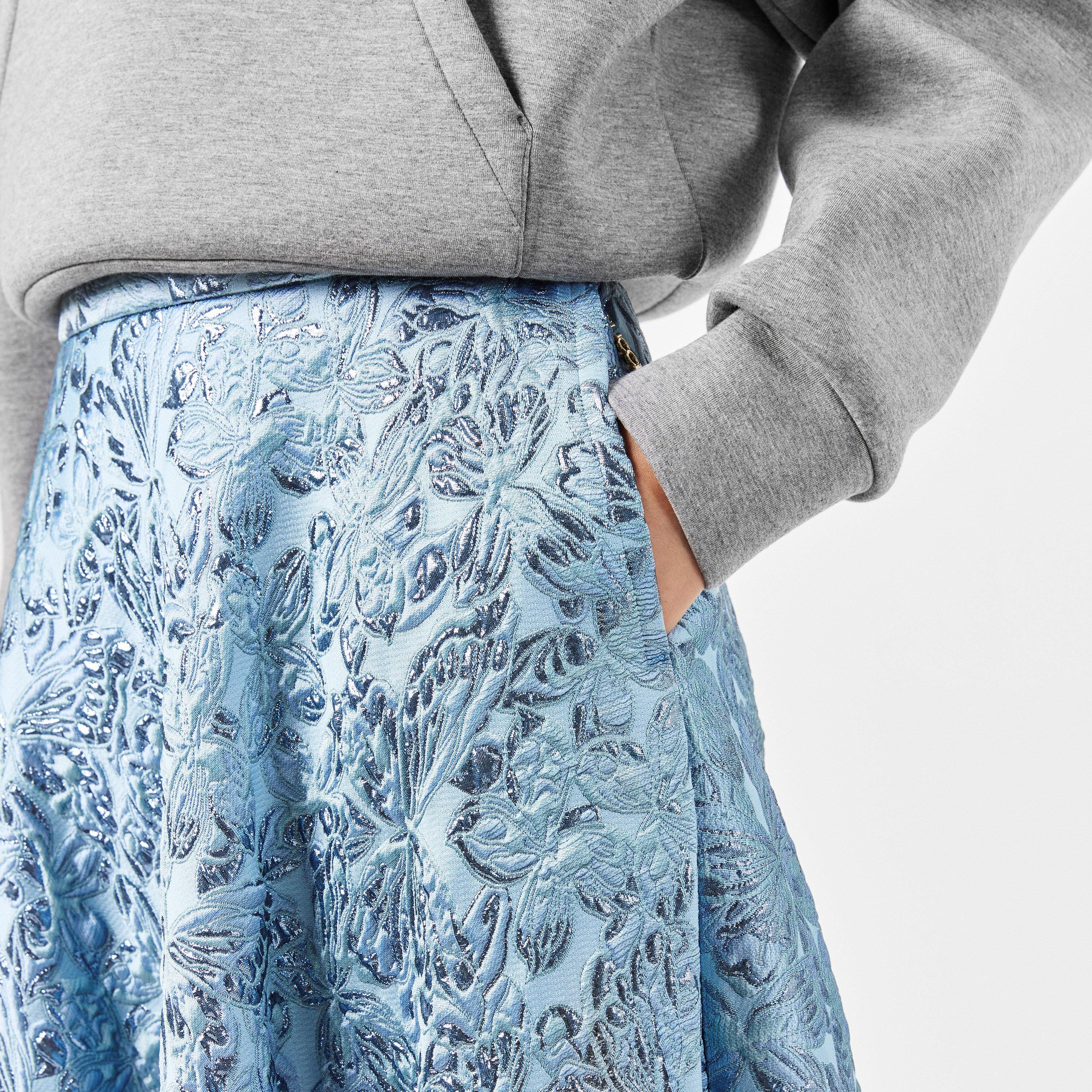 Glossy Sky - Gucci - Lamé Butterflies Brocade Skirt. - 5
