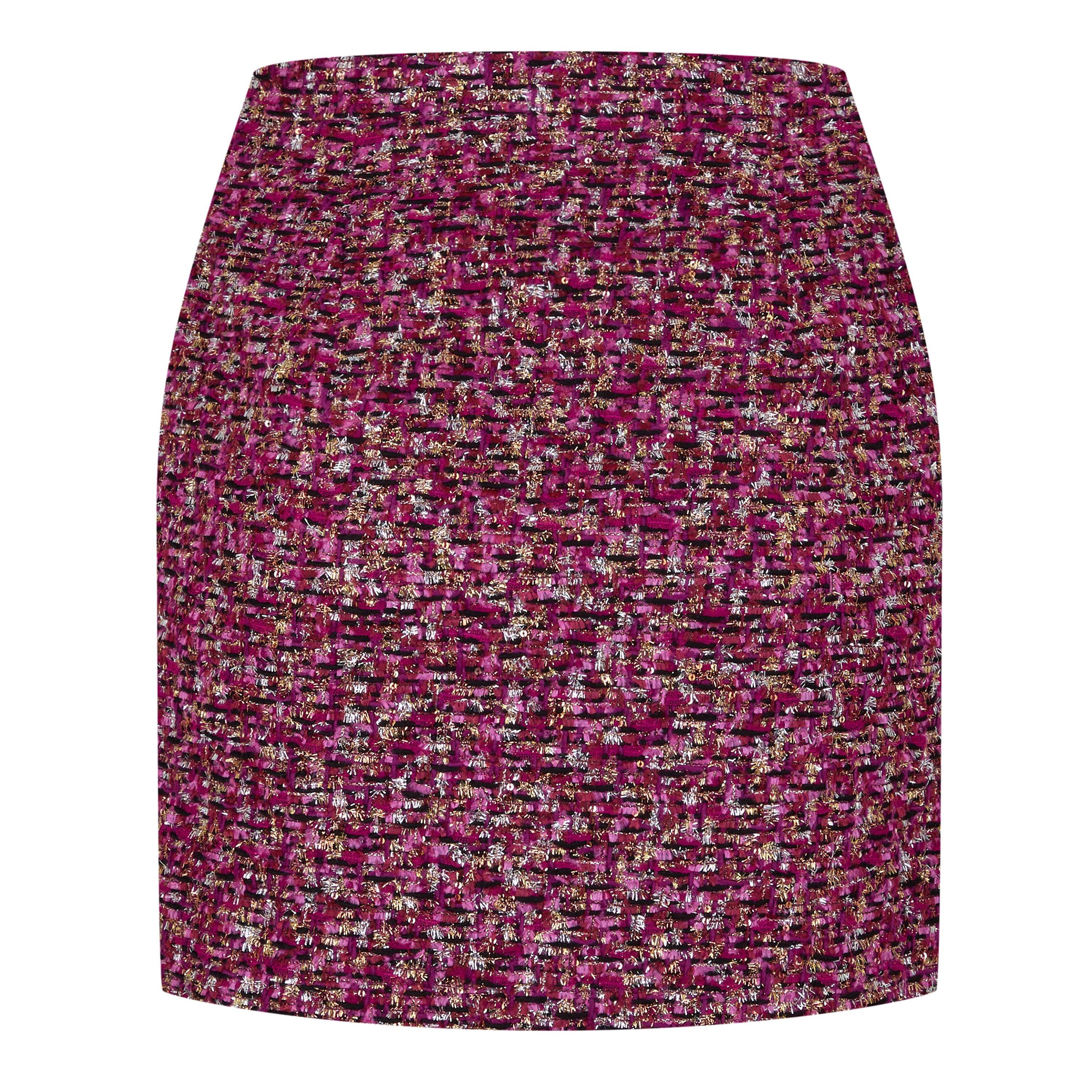 Purple/Black - Alessandra Rich - Sequin Tweed Mini Skirt - 6