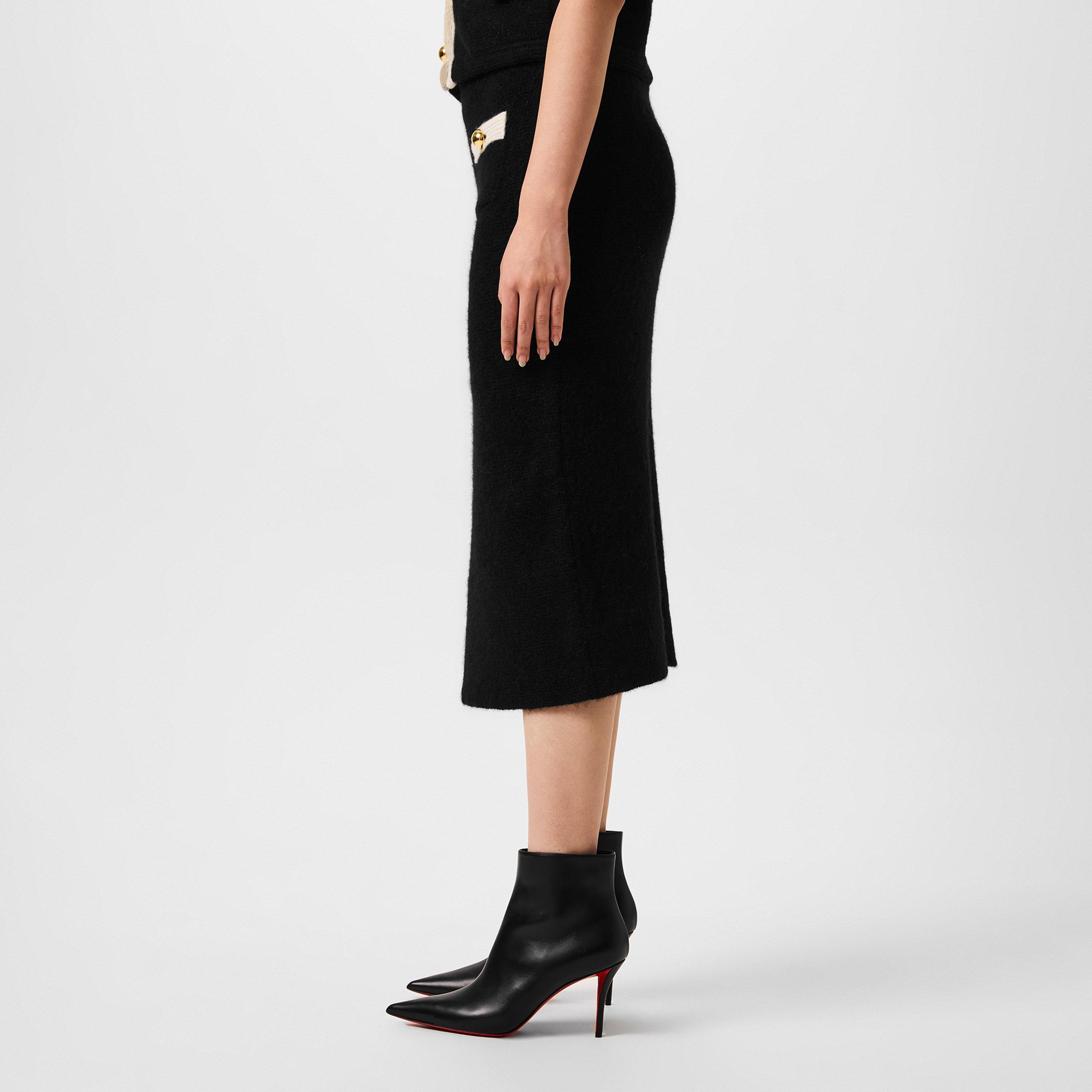 Black - Alessandra Rich - Knit Midi Skirt - 2