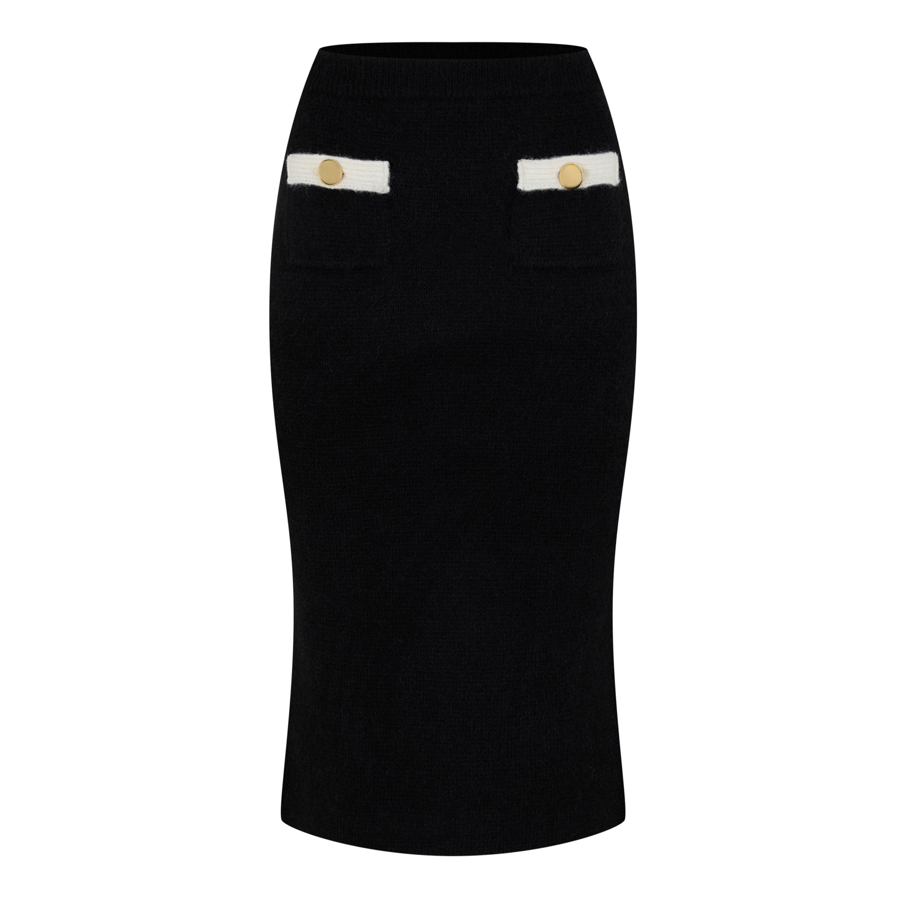 Black - Alessandra Rich - Knit Midi Skirt - 5