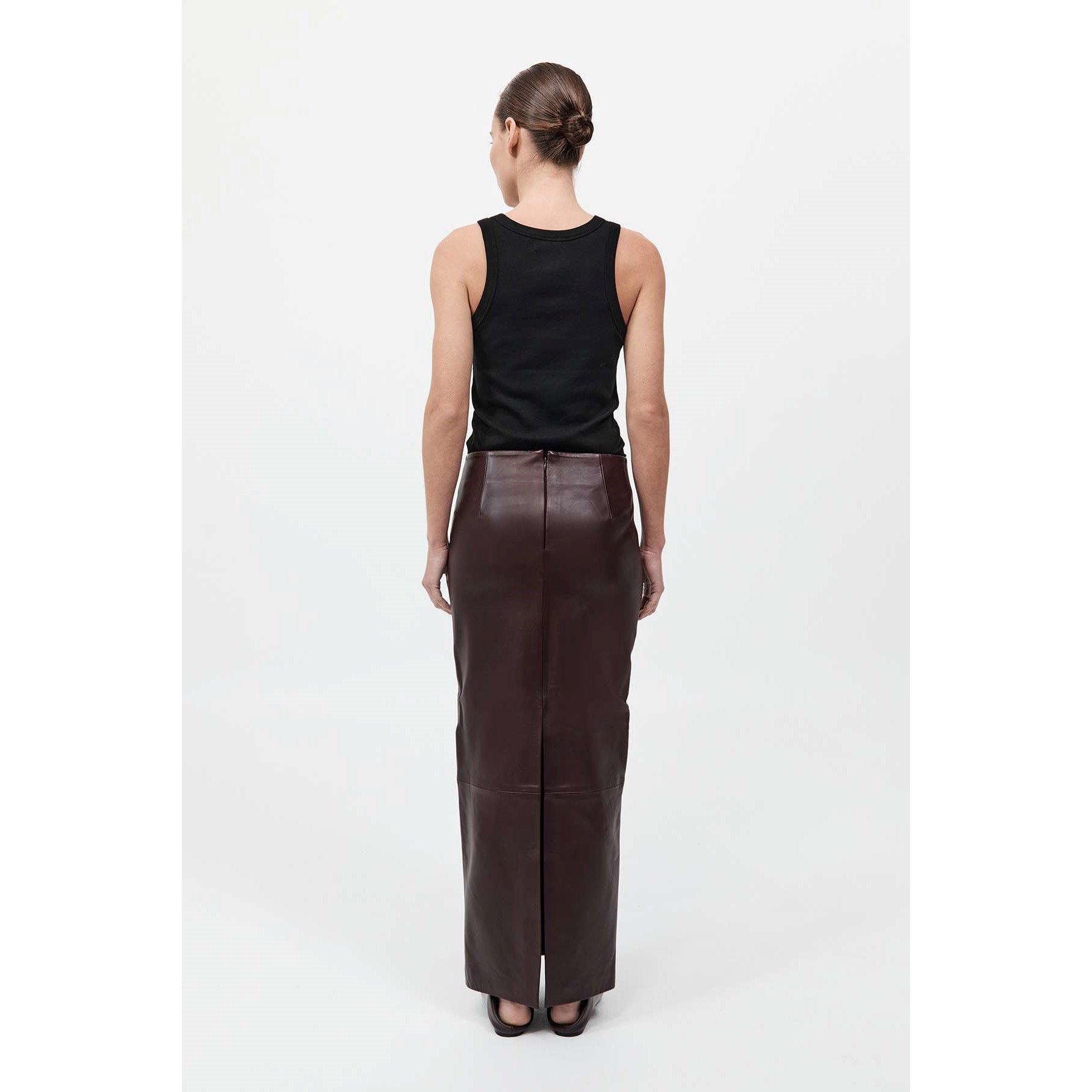 Bordeaux - St. Agni - Leather Column Skirt - 5