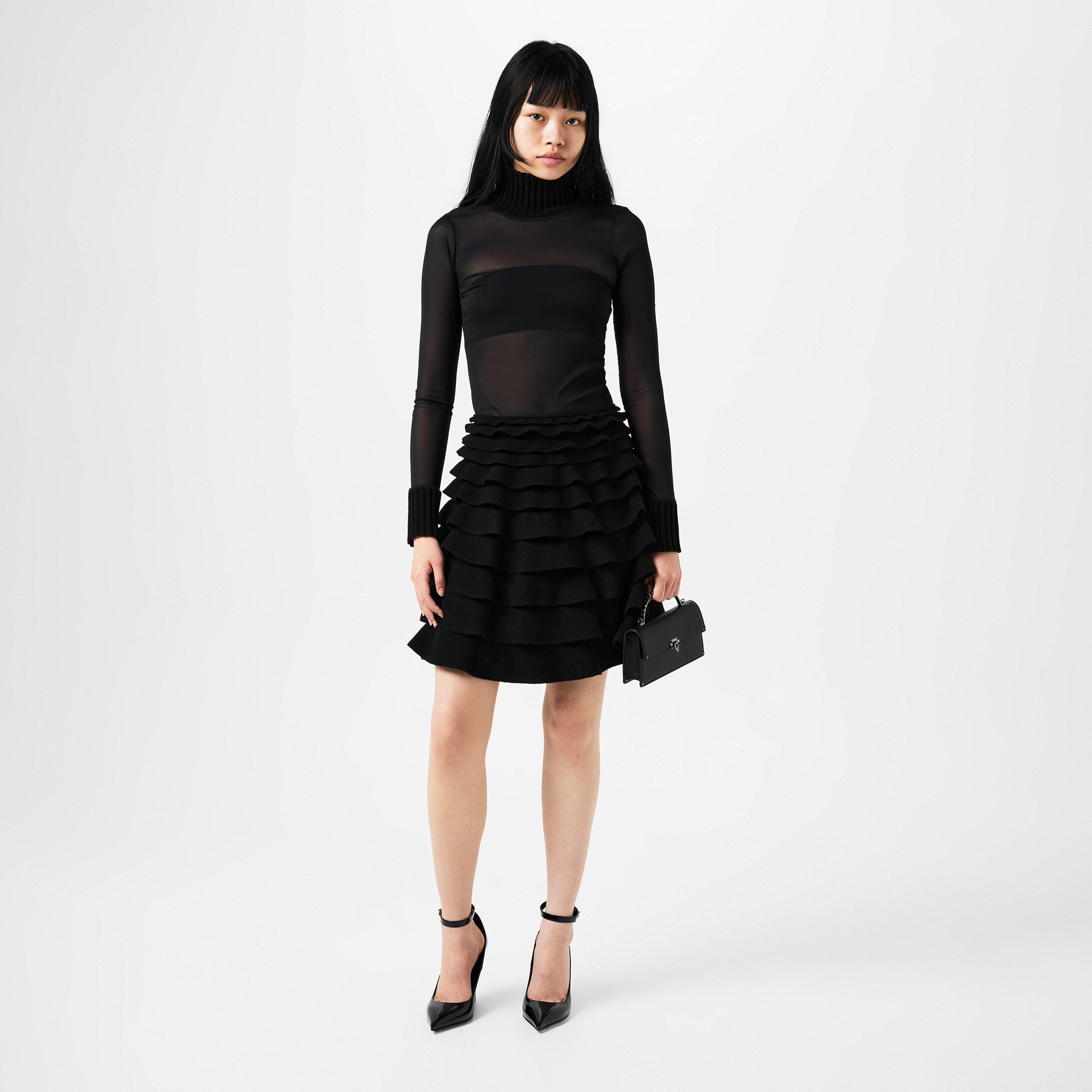 Black - Valentino - Short Knit Skirt - 4