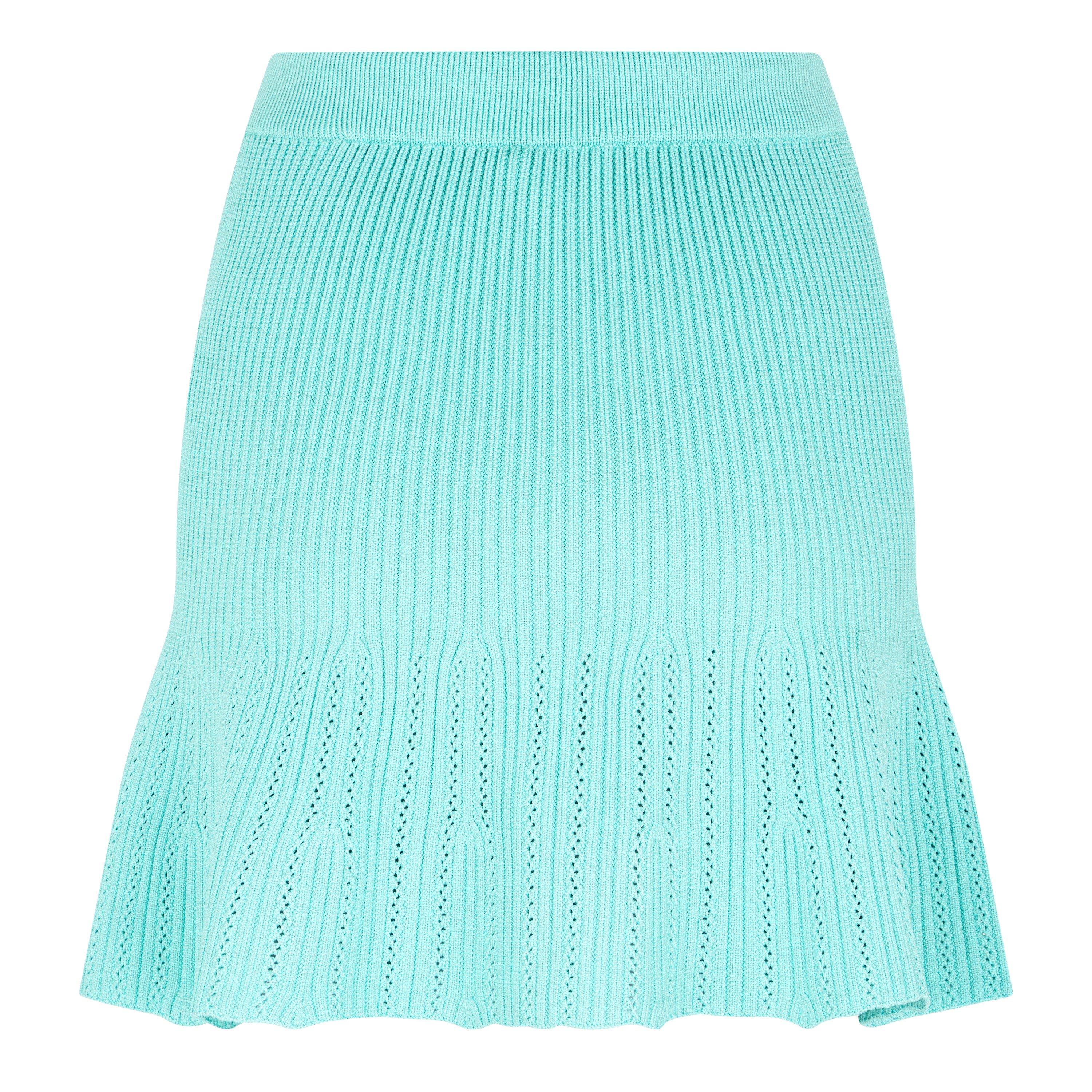 Menthe - Balmain - Women's Knitted Skater Midi Skirt - 6