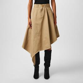 Balmain Asymmetrical Pleated Midi Skirt