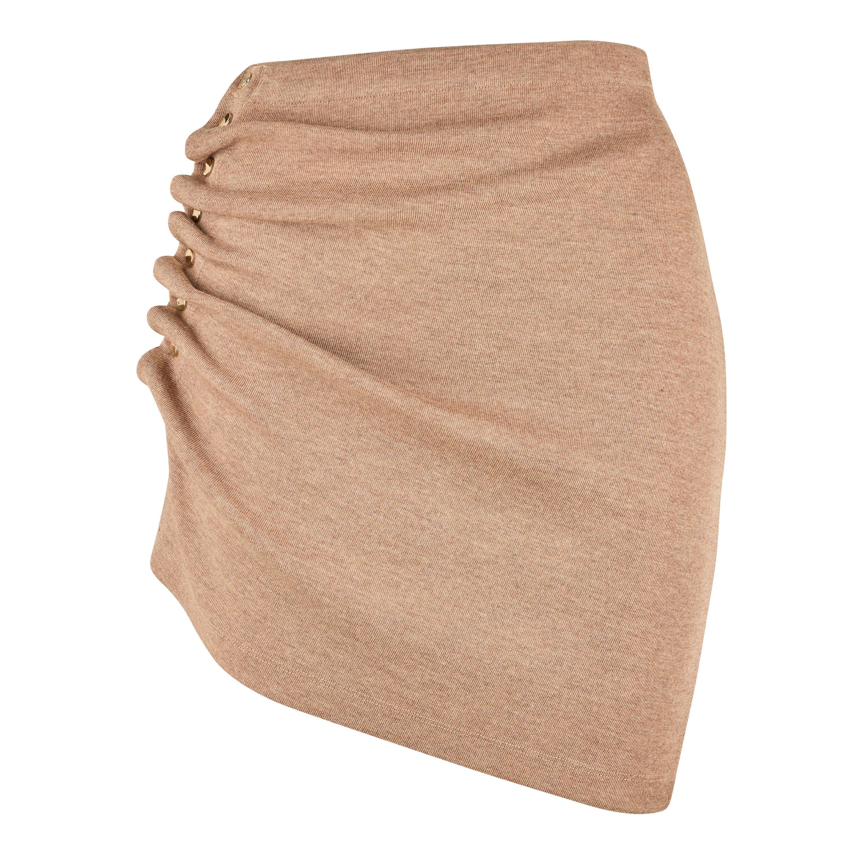 Beige - Rabanne - Women's Button Mini Skirt - 5