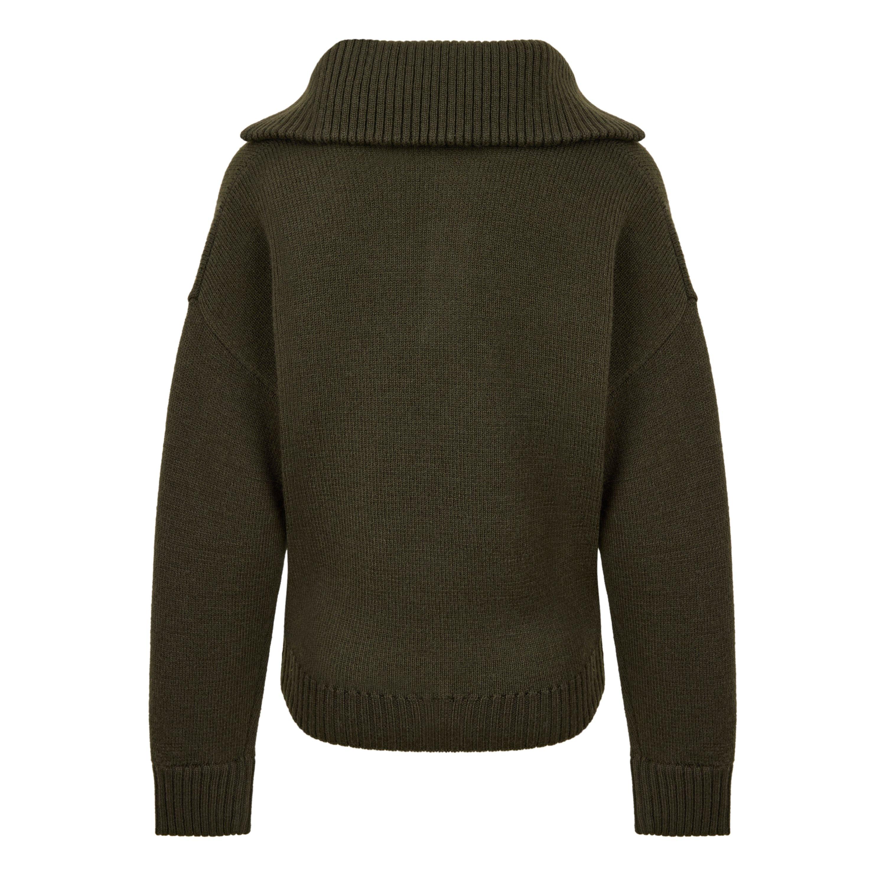 Dark Olive - Bottega Veneta - Ribbed Polo Sweater - 2