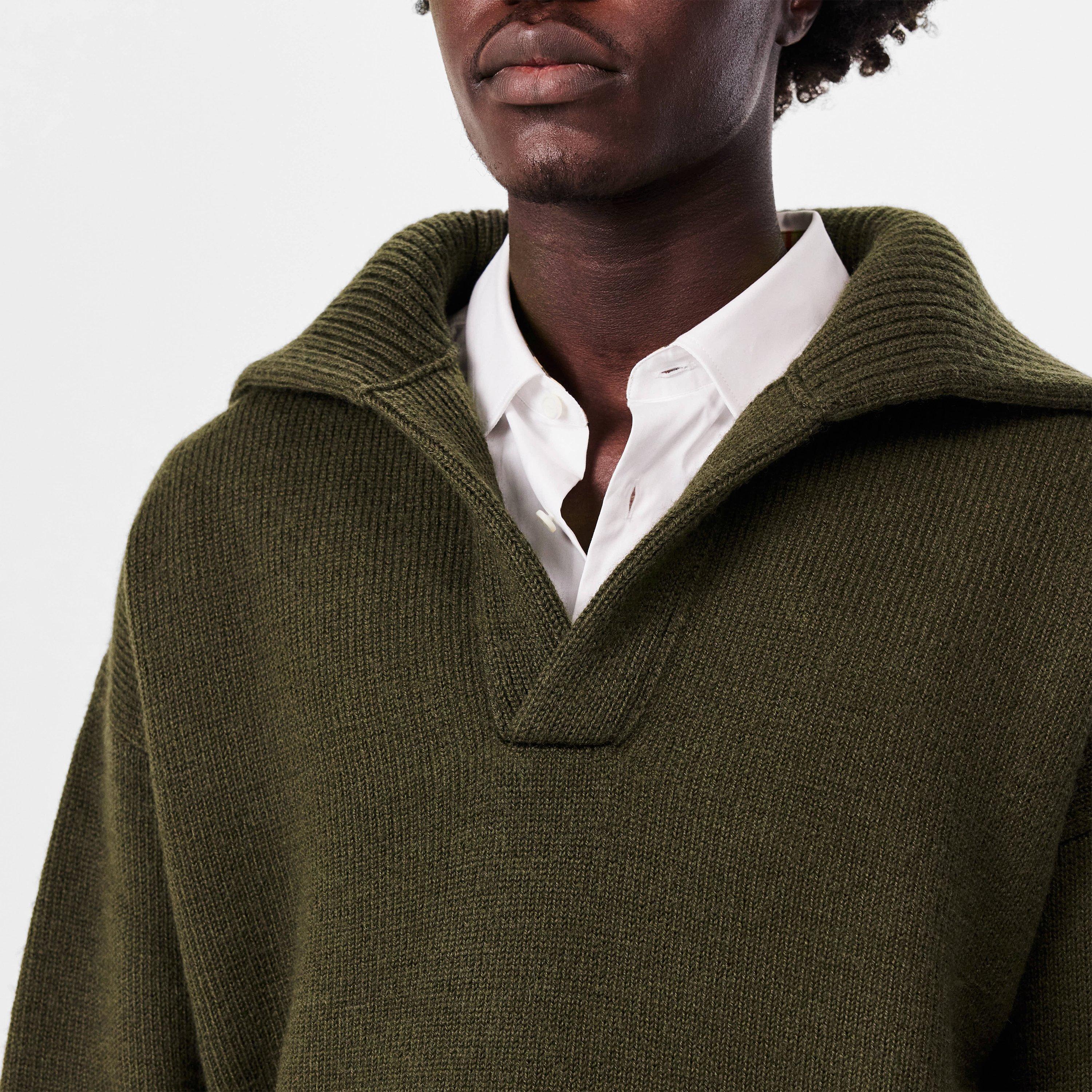 Dark Olive - Bottega Veneta - Ribbed Polo Sweater - 5