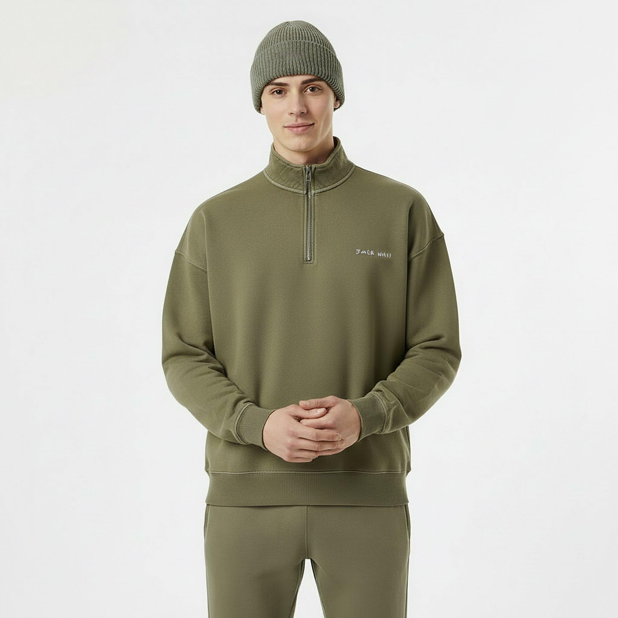 Silver Sage - Jack Wills - Men's Quarter-Zip Fleece - 3