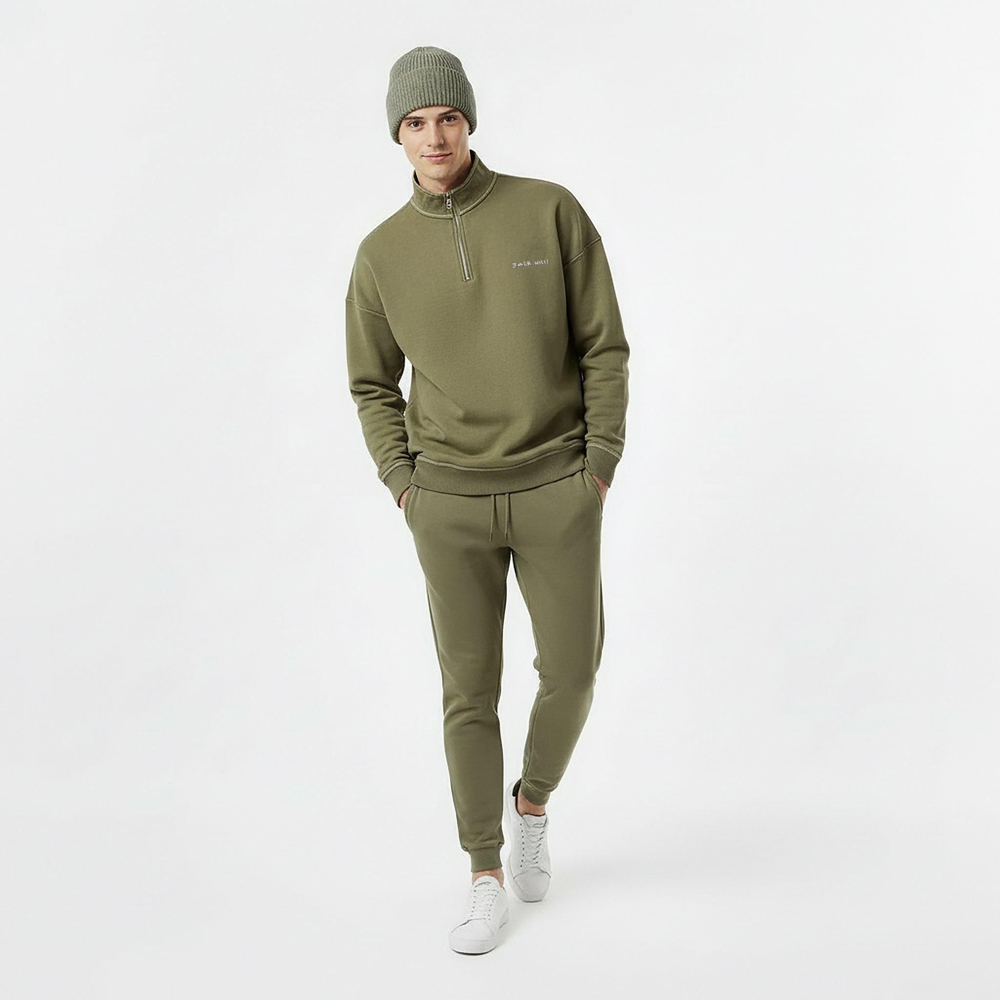 Silver Sage - Jack Wills - Men's Quarter-Zip Fleece - 5