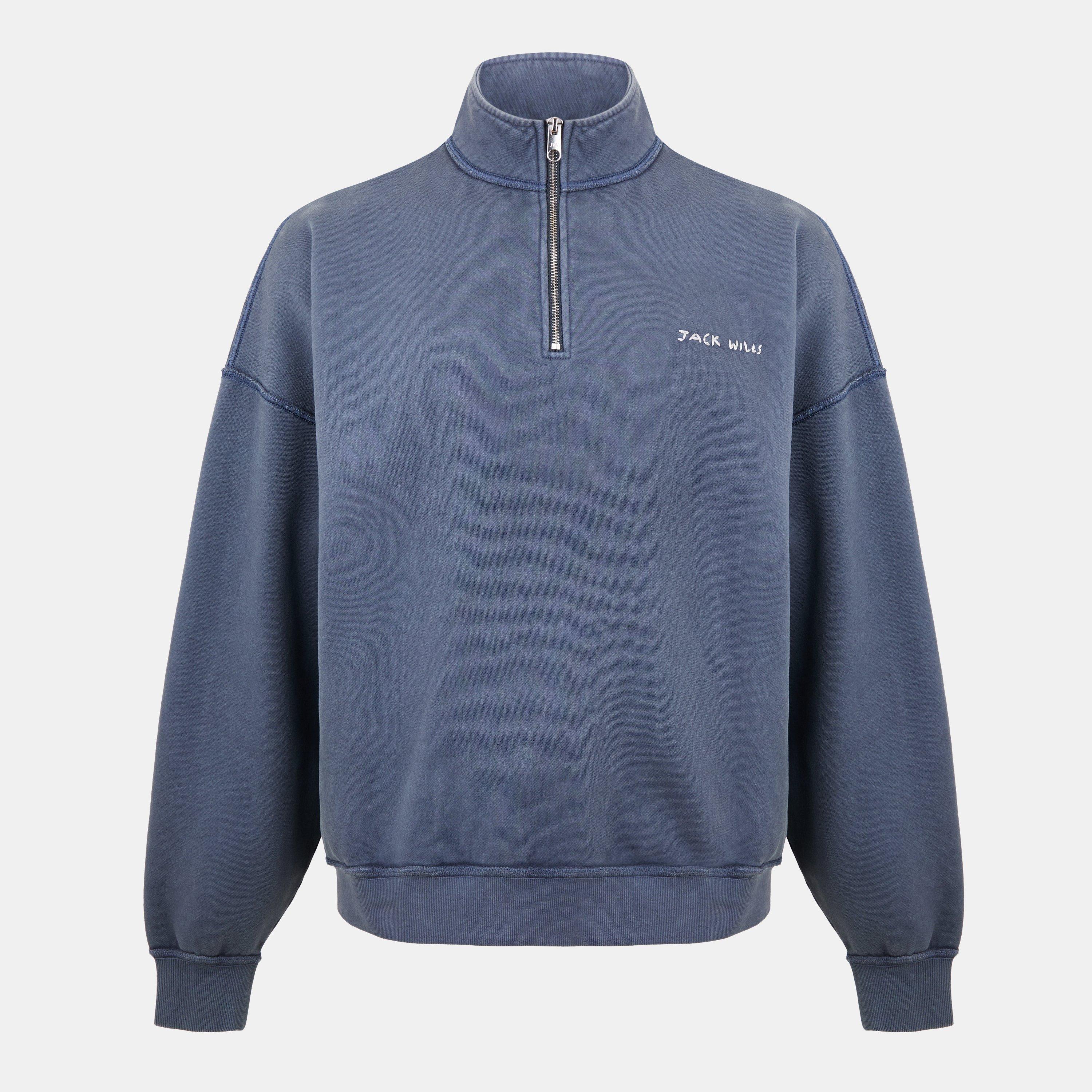 Jack Wills Men's Quarter-Zip Fleece - Night Sky - L