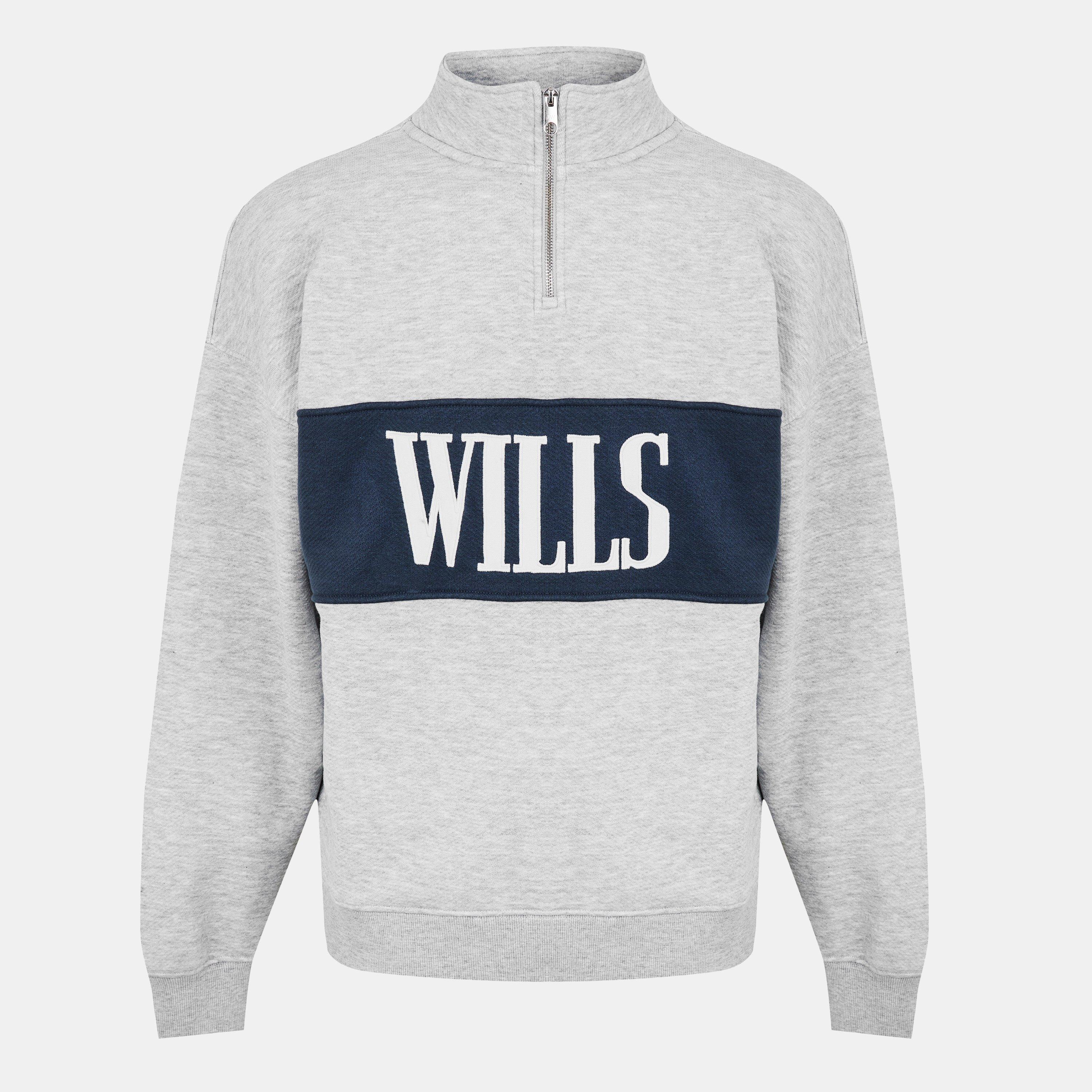 Ice Marl - Jack Wills - JW Logo Quarter-Zip Fleece - 1