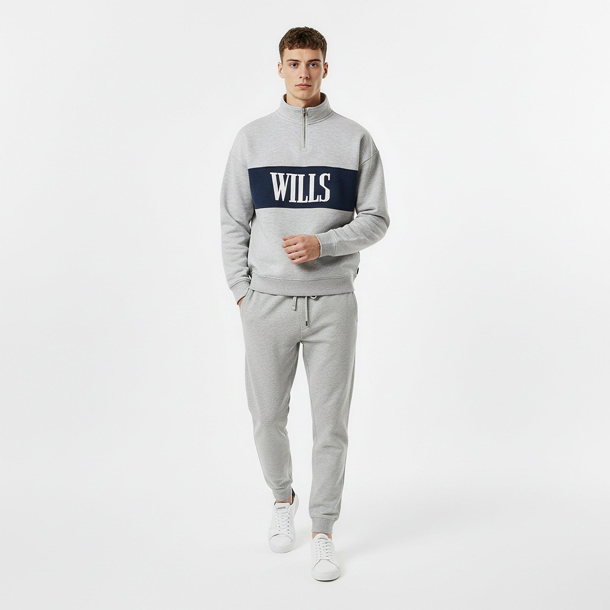 Ice Marl - Jack Wills - Men's JW Logo Quarter-Zip Fleece - 5
