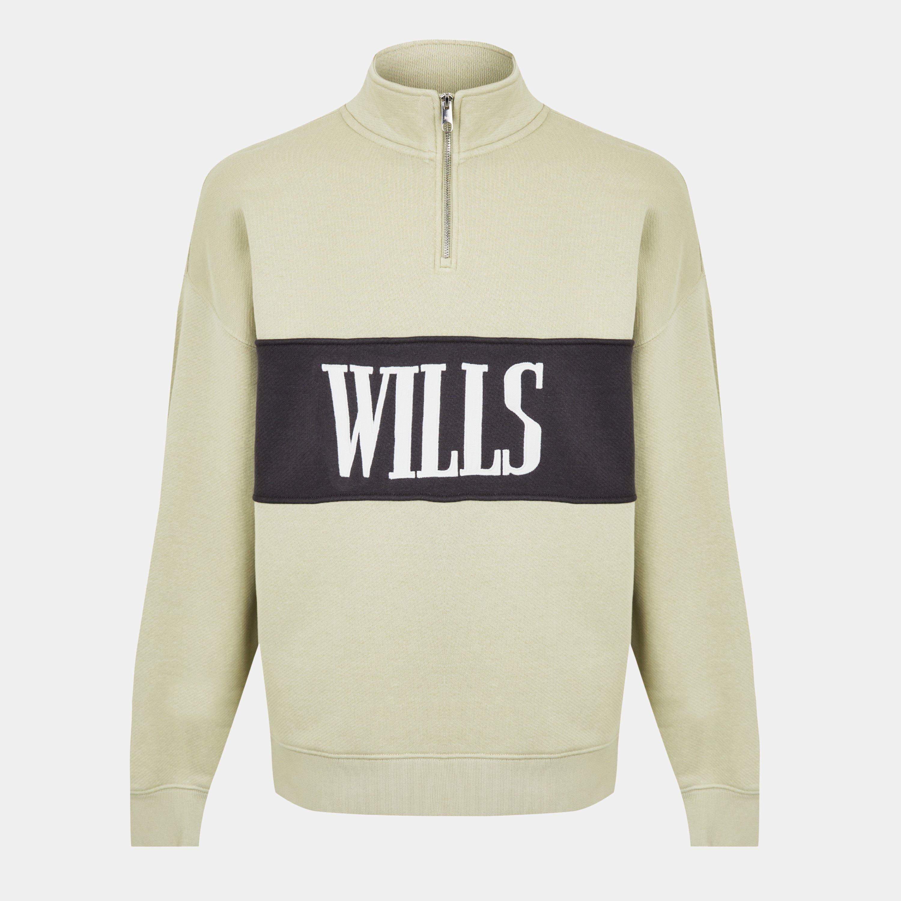 Jack Wills Men's Jw Logo Quarter-Zip Fleece - Pistachio - 2XL