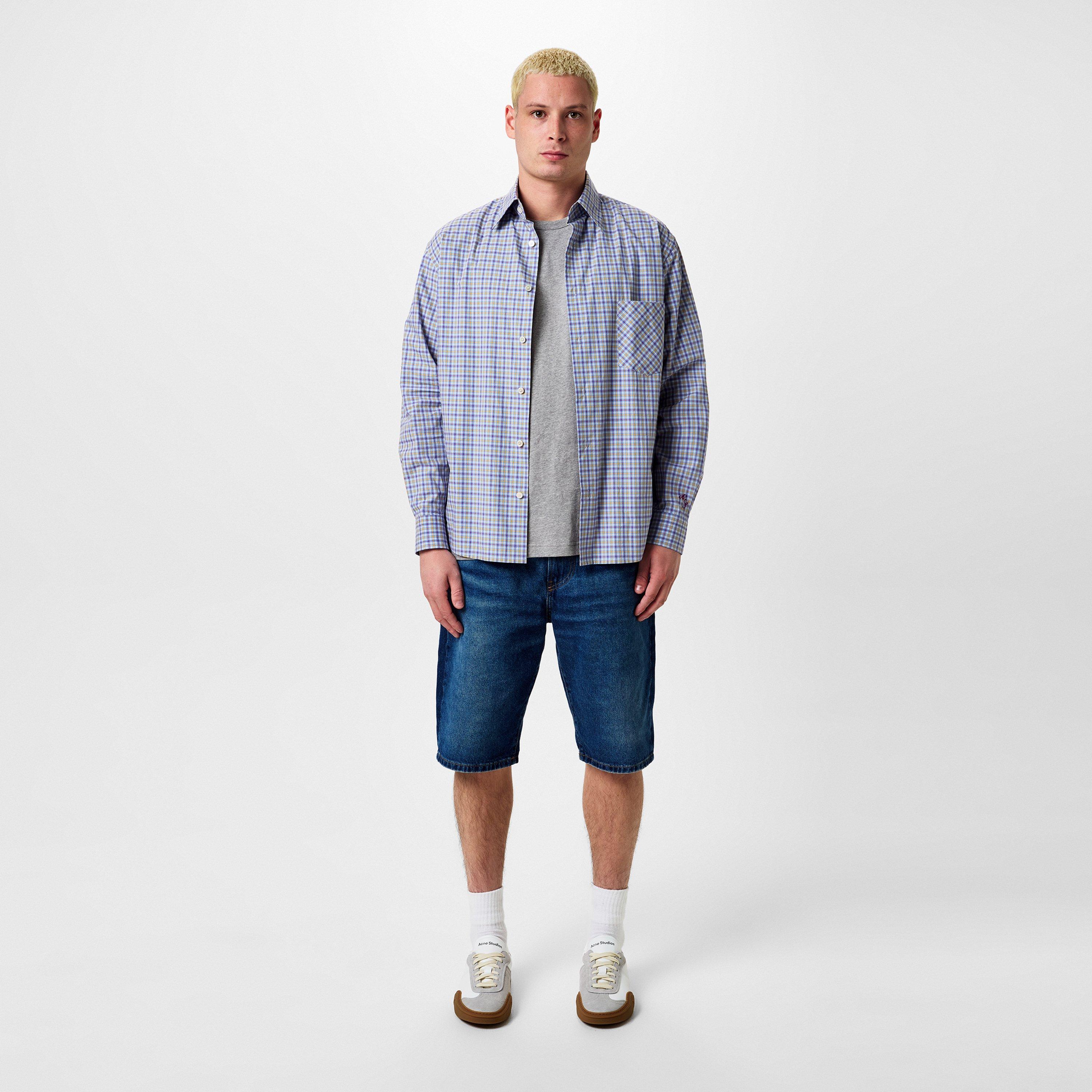 Blue - Acne Studios - Men's Long-Sleeve Patterned Shirt - 5