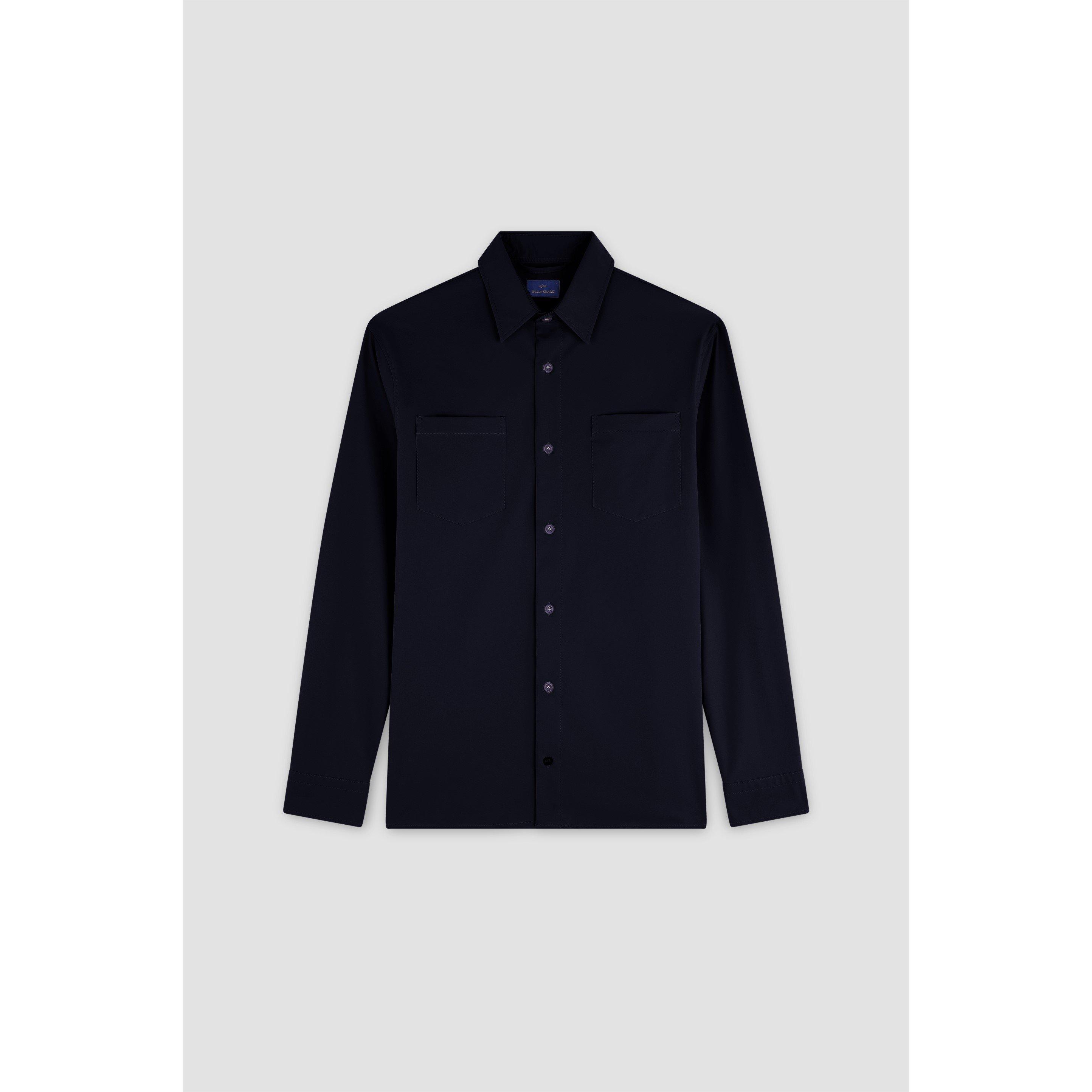 Blue - Paul And Shark - Men's Fin Long Sleeve Plain Shirt - 1