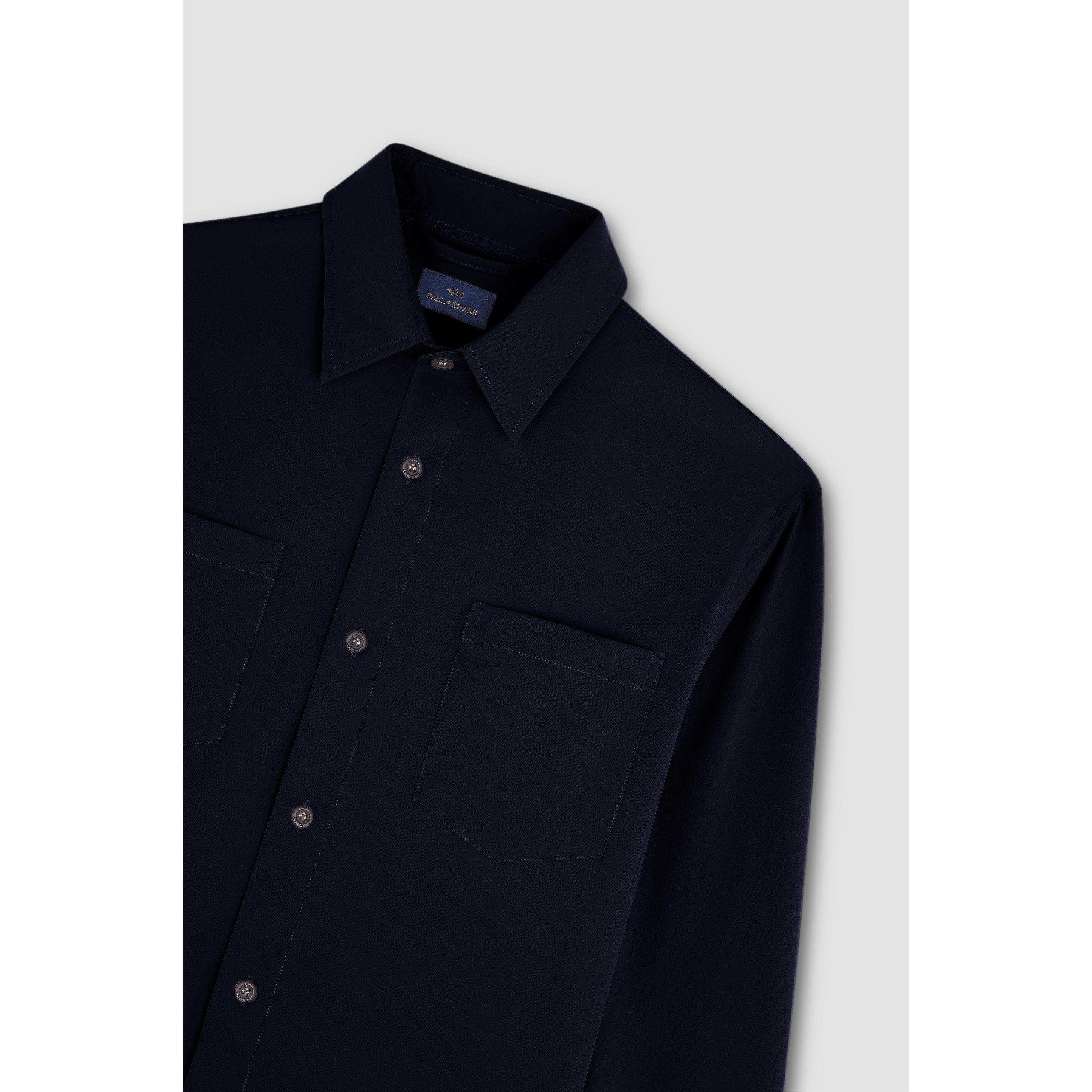 Blå - Paul And Shark - Men's Fin Long-Sleeve Plain Shirt - 4