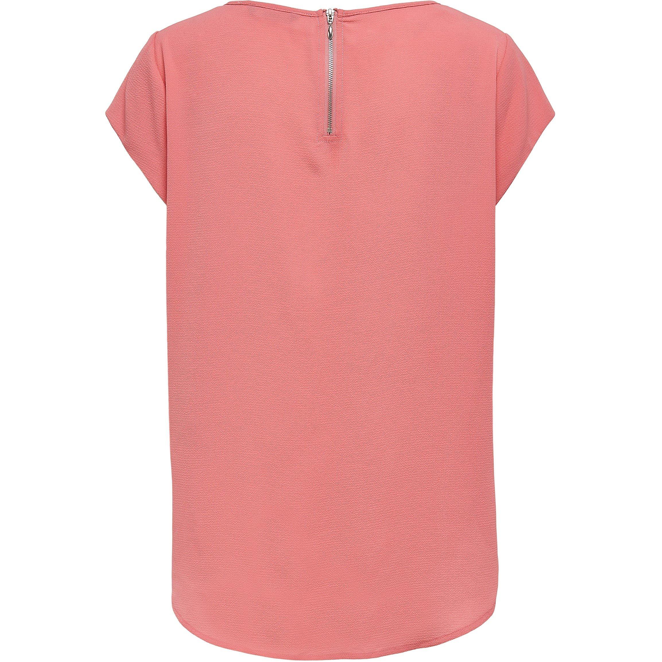 Tea Rose - Only - Women's Solid Short-Sleeve Blouse - 7