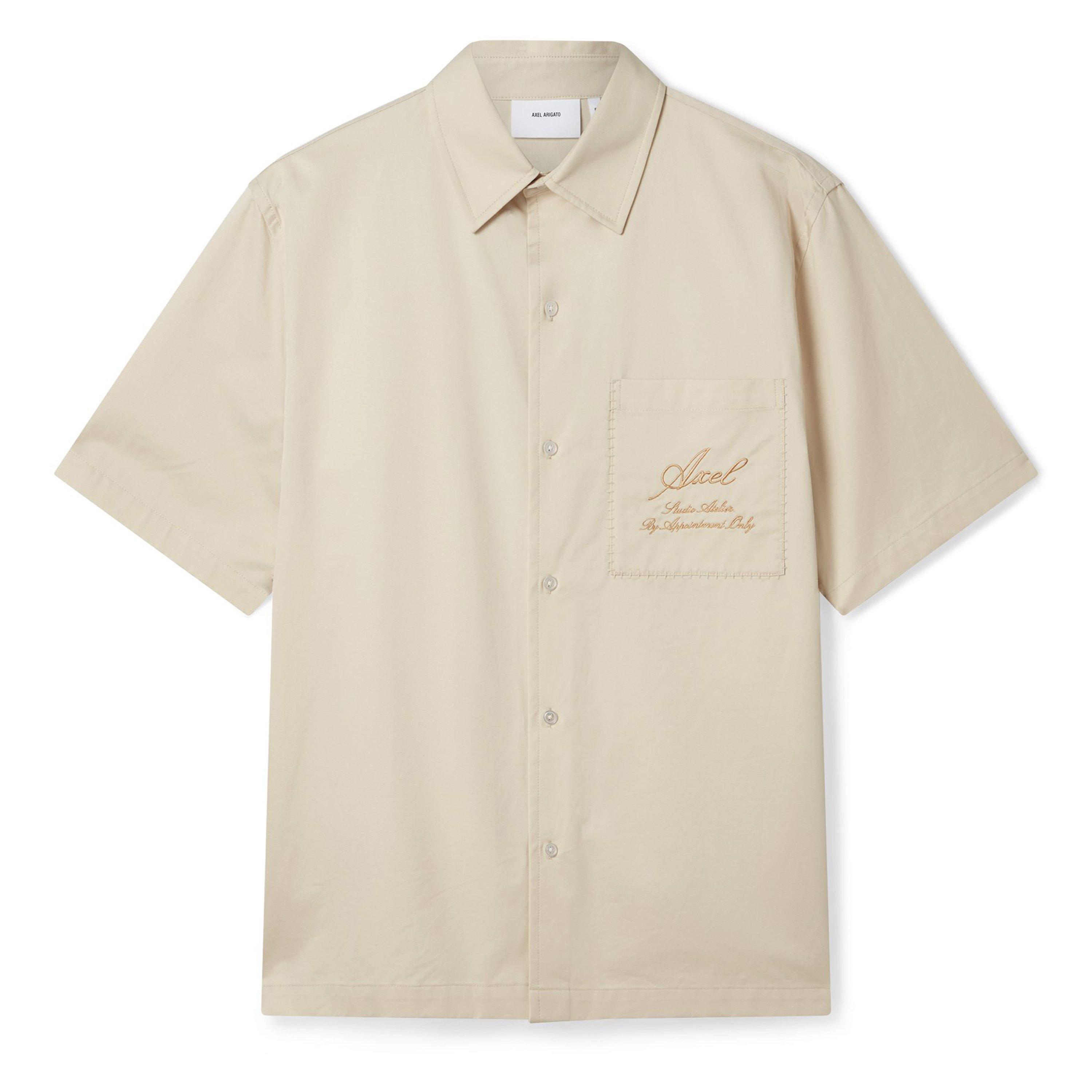Axel Arigato Stitch Embroidered Shirt - Pale Beige - Medium