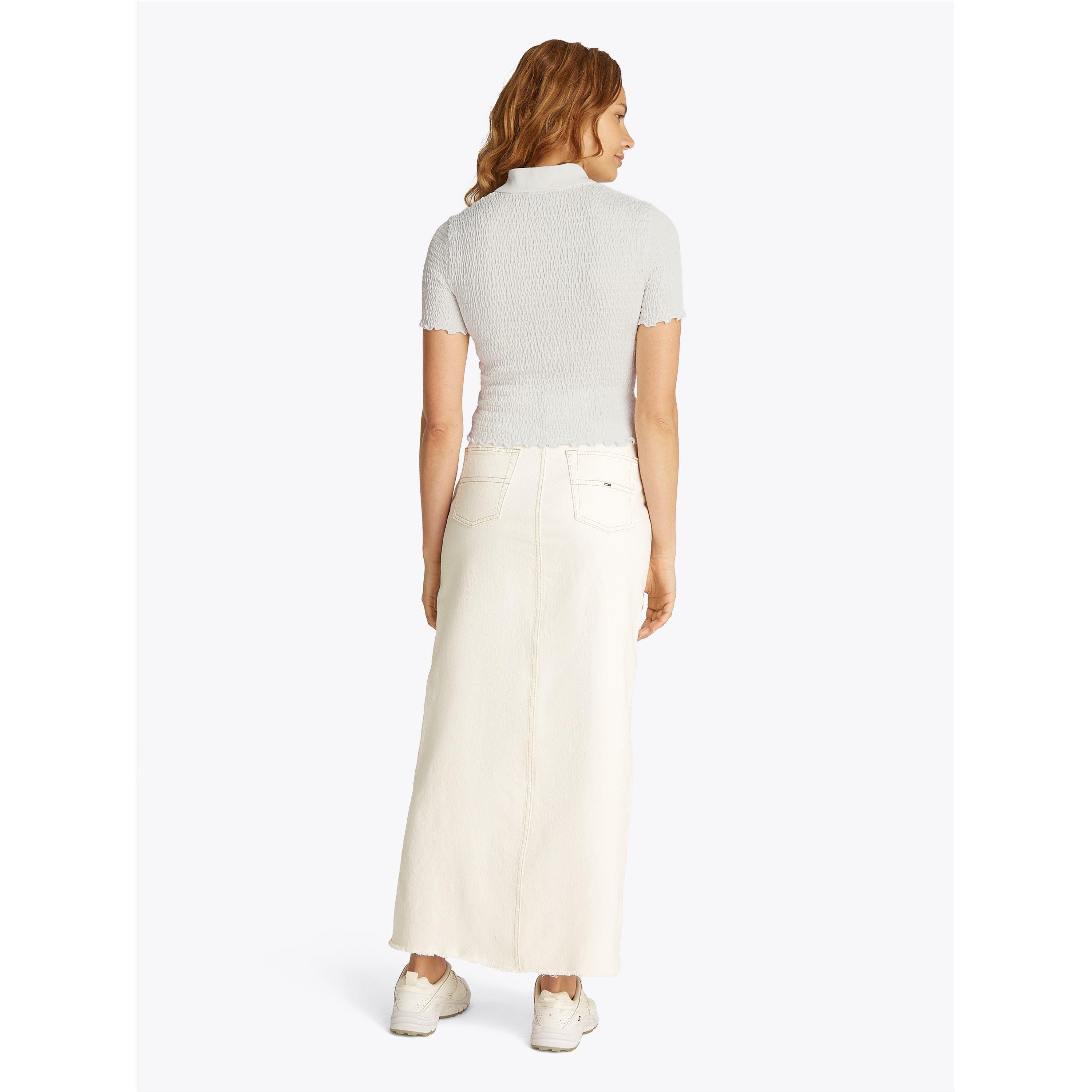 Ecru - Tommy Jeans - Women's Short-Sleeve Polo Shirt - 6