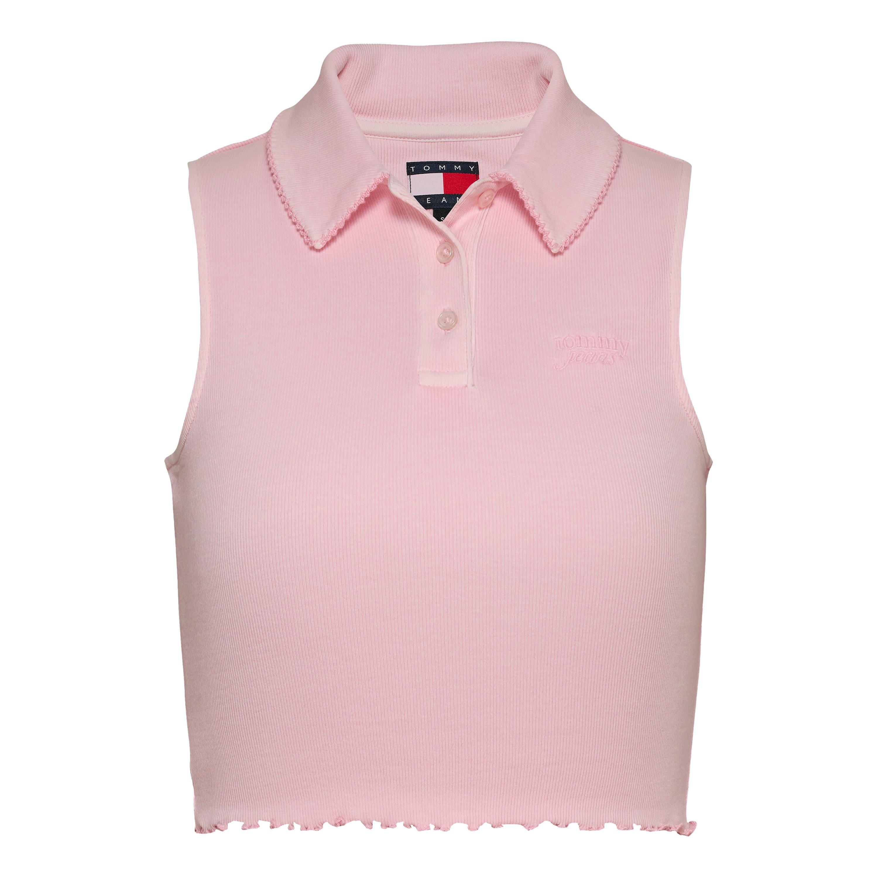 Precious Pink - Tommy Jeans - Women's Cropped Short Sleeve Polo Shirt - 1