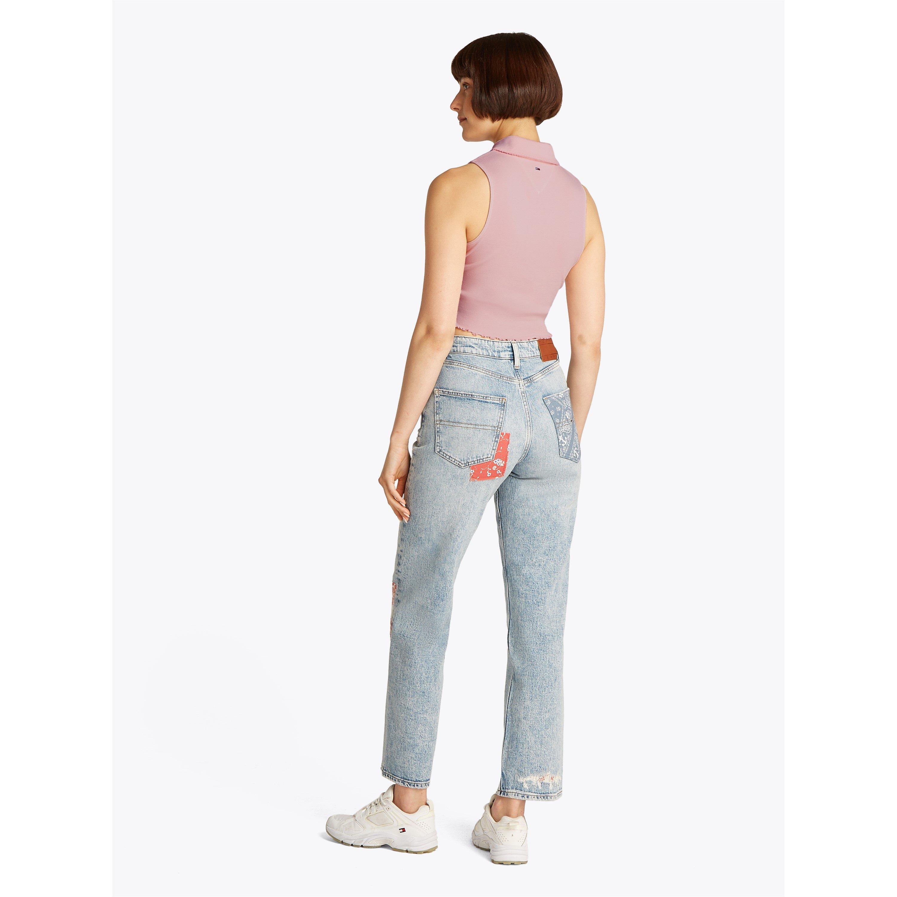 Dragocjeno roza - Tommy Jeans - Women's Cropped Short-Sleeve Polo Shirt - 6