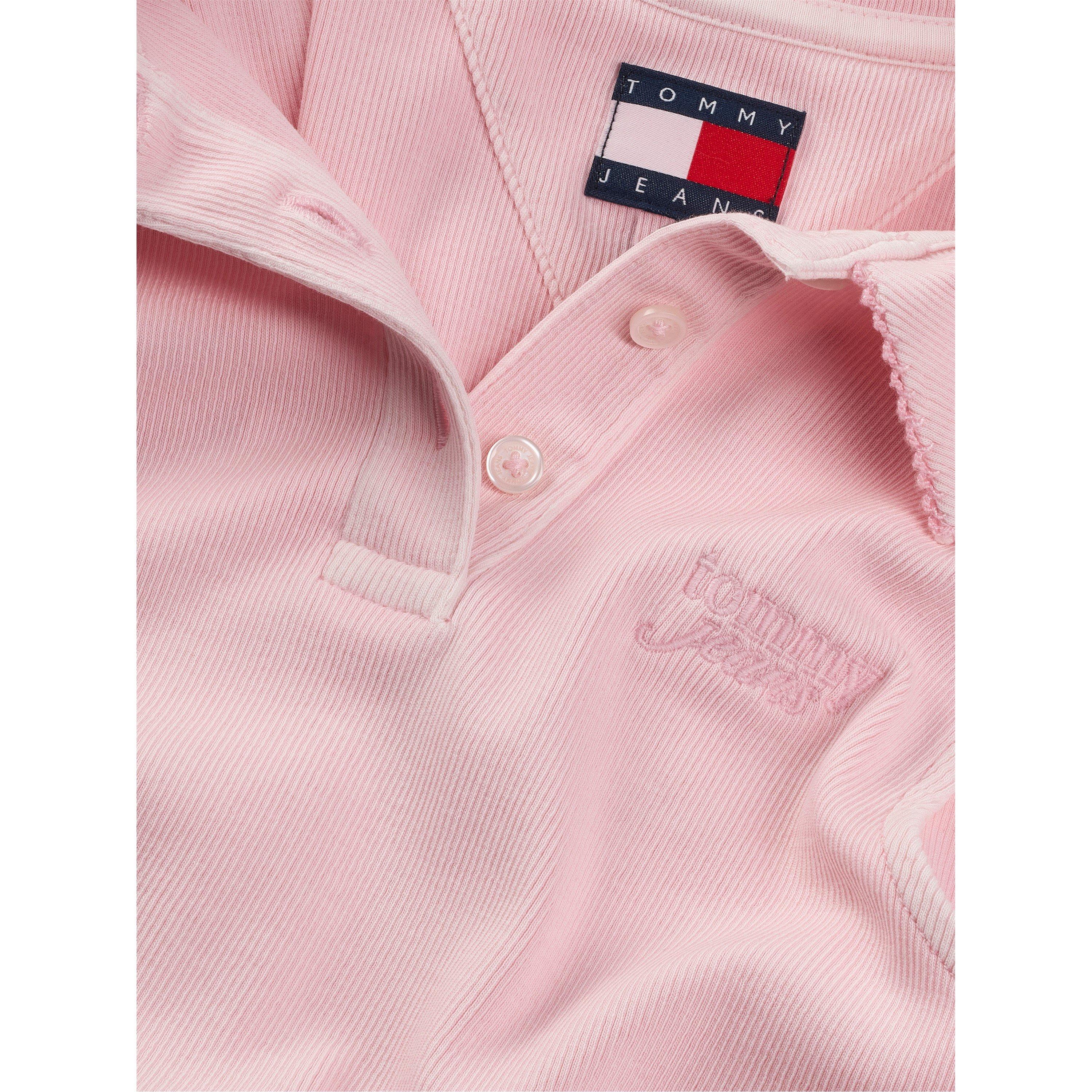 Dragocjeno roza - Tommy Jeans - Women's Cropped Short-Sleeve Polo Shirt - 7